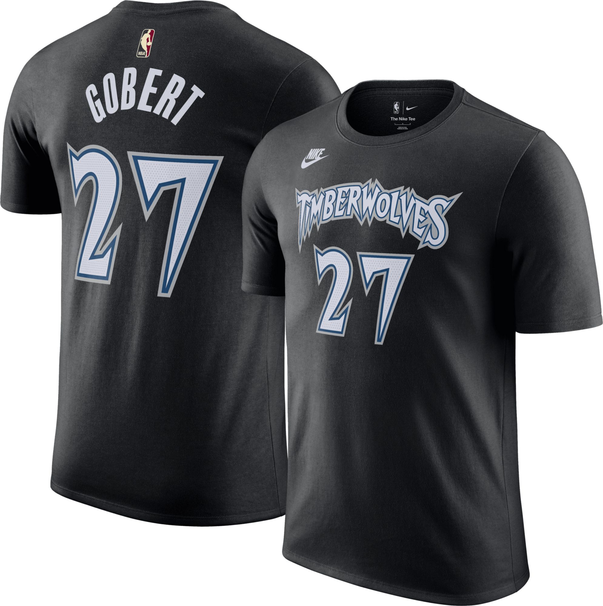 Nike Adult Minnesota Timberwolves Rudy Gobert #27 Black Hardwood Classics T-Shirt product image