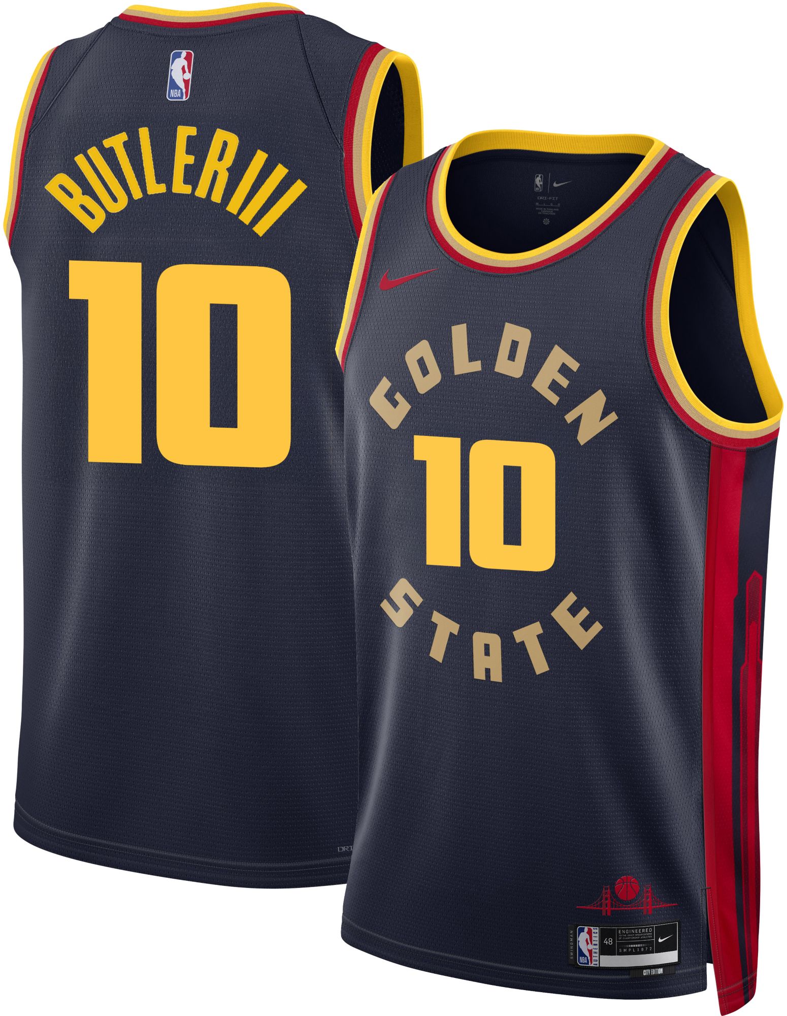 Nike Adult 2024-25 City Edition Golden State Warriors Jimmy Butler #10 Navy Swingman Jersey product image