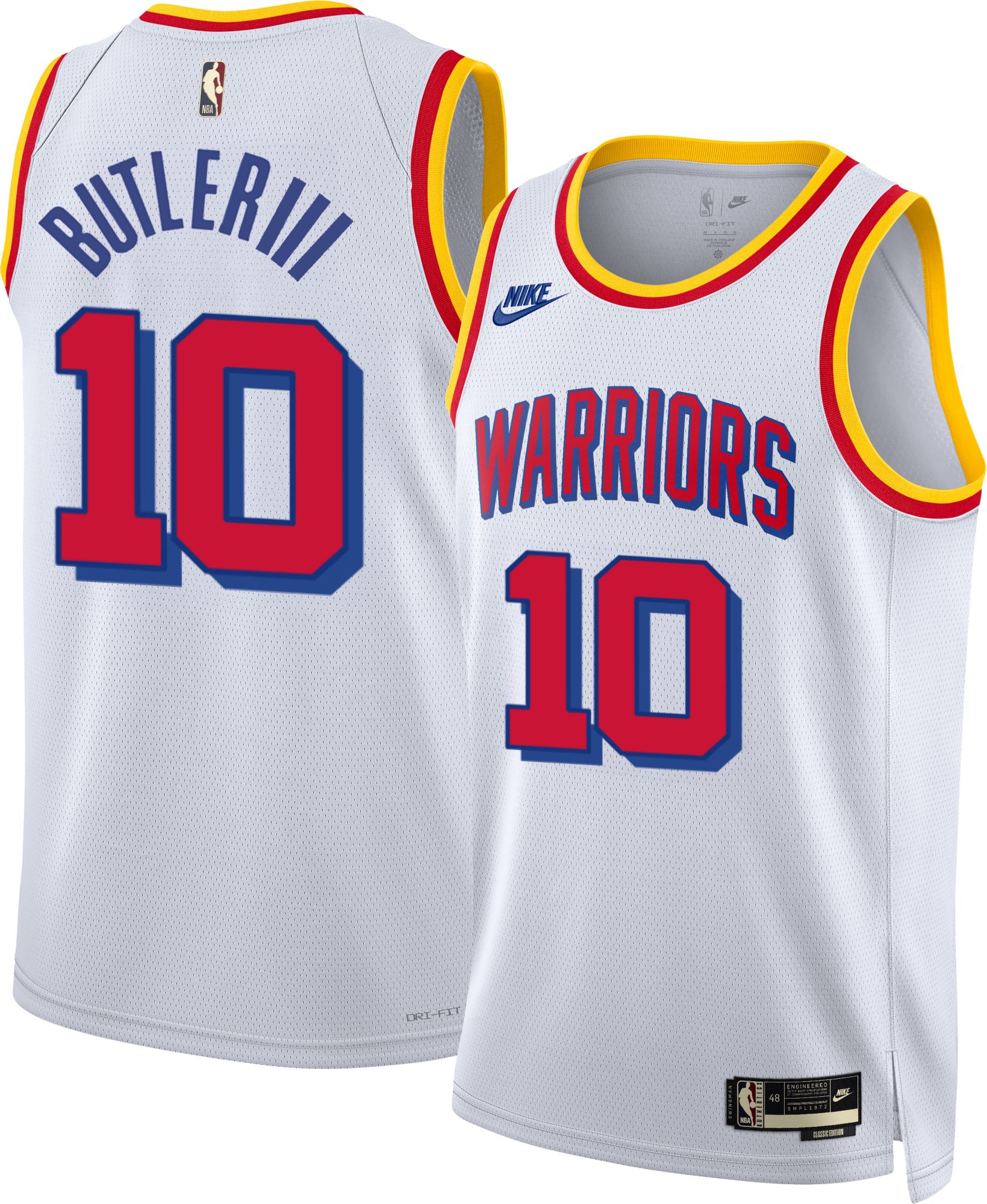 Nike Adult Golden State Warriors Jimmy Butler #10 White Hardwood Classics Swingman Jersey product image