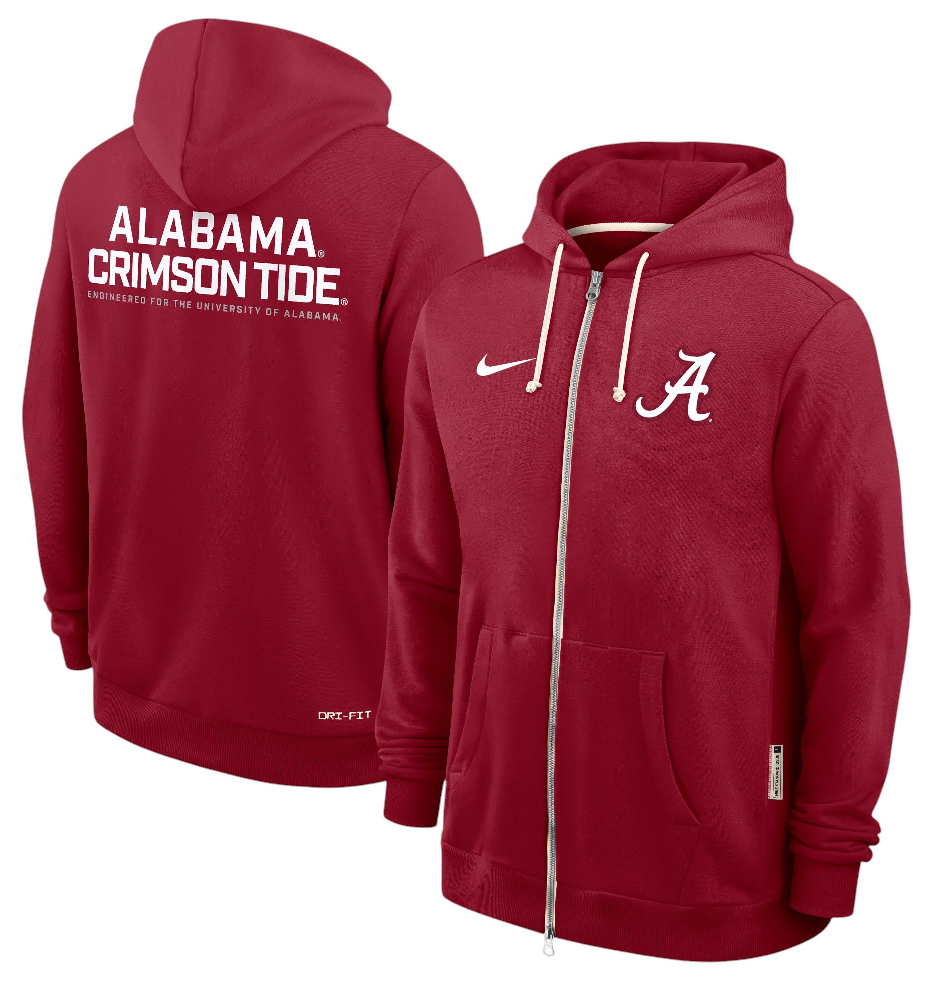 Nike Men's Alabama Crimson Tide Team Crimson Dri-FIT Sideline Full-Zip Hoodie product image