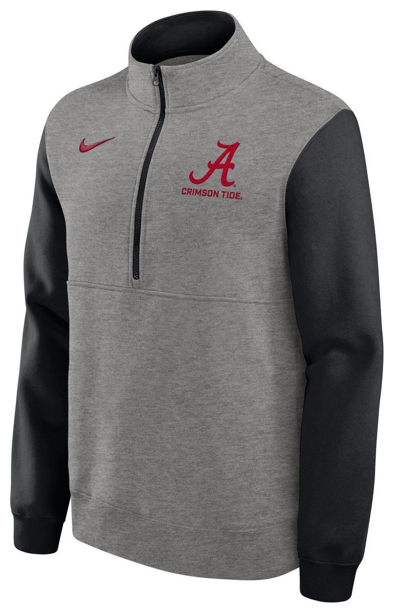 Nike Men's Alabama Crimson Tide Dark Grey Heather Club Fleece Half-Zip product image