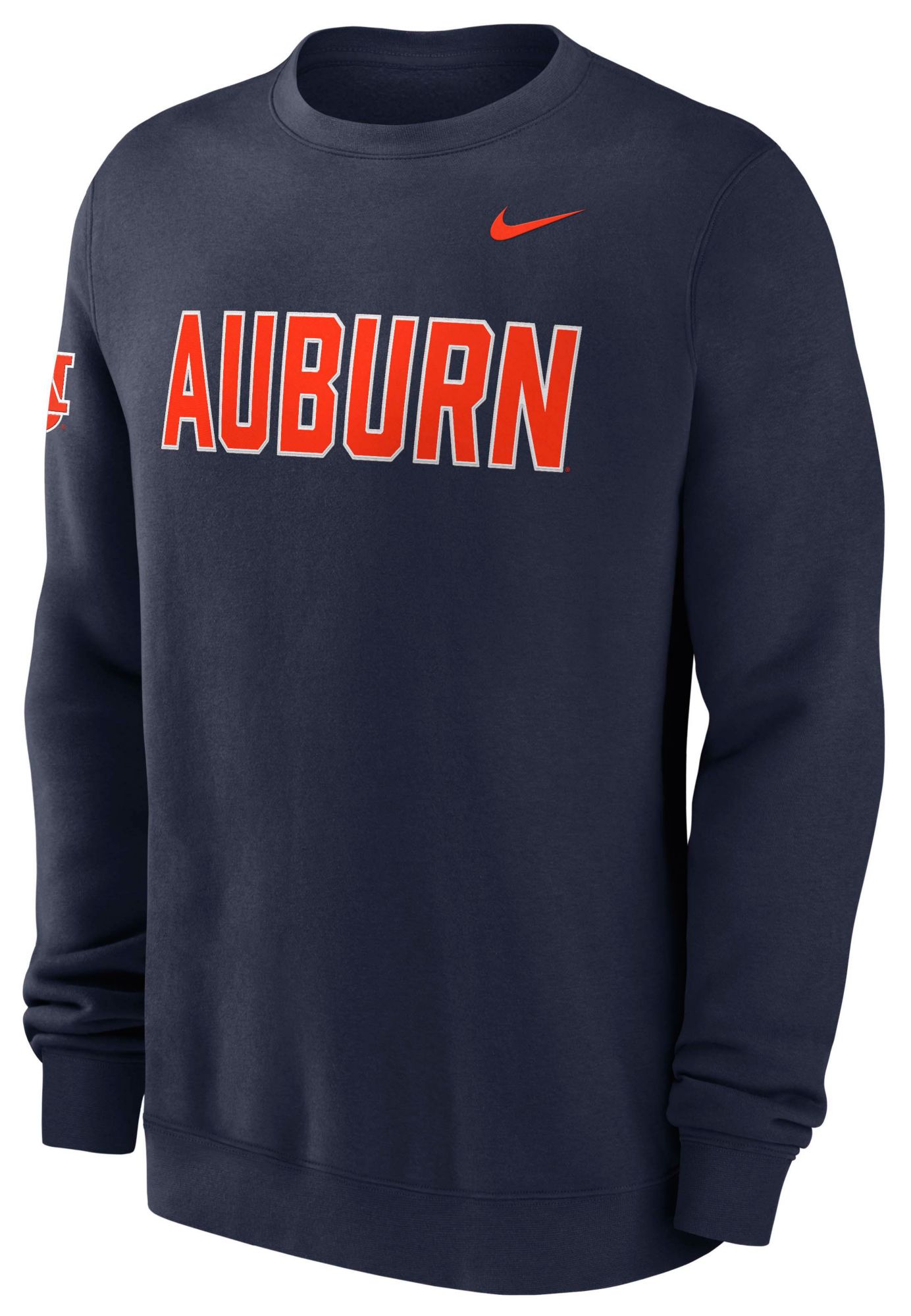 Nike Men's Auburn Tigers College Navy Fleece Club Crewneck Sweatshirt product image
