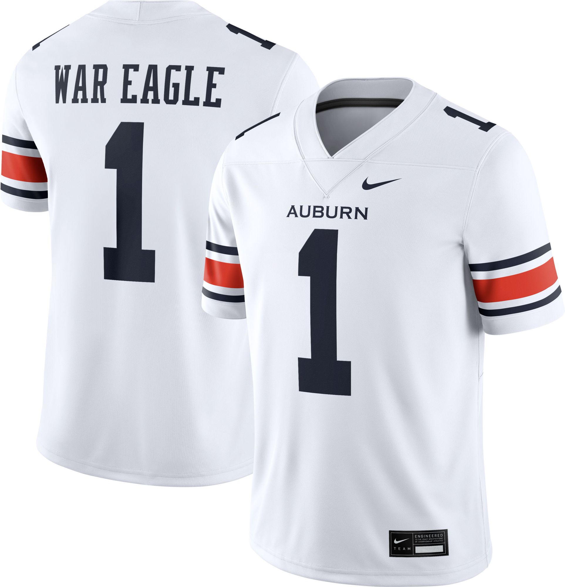 Nike Men's Auburn Tigers White Replica Road War Eagle Jersey product image