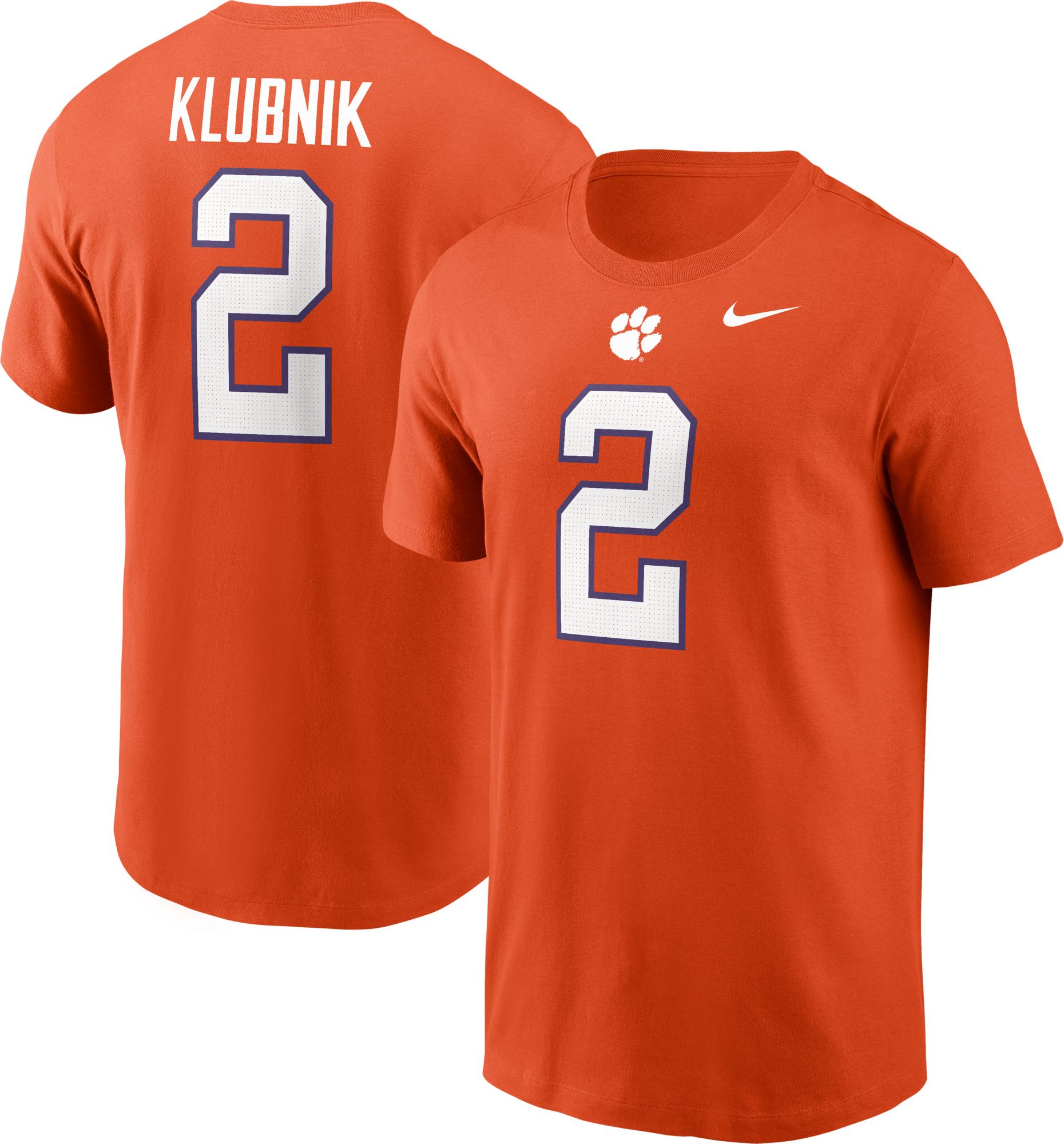 Nike Adult Clemson Tigers Cade Klubnik #2 Orange T-Shirt product image