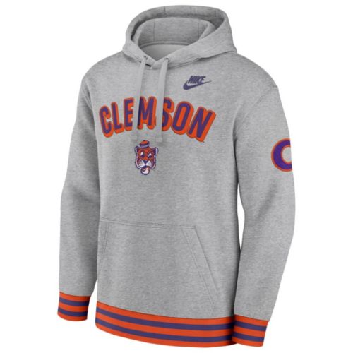 Nike Men's Clemson Tigers Dark Grey Heather Tech Fleece Full-Zip