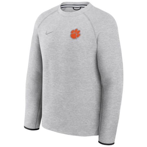 Nike Men's Clemson Tigers Dark Grey Heather Tech Fleece Full-Zip
