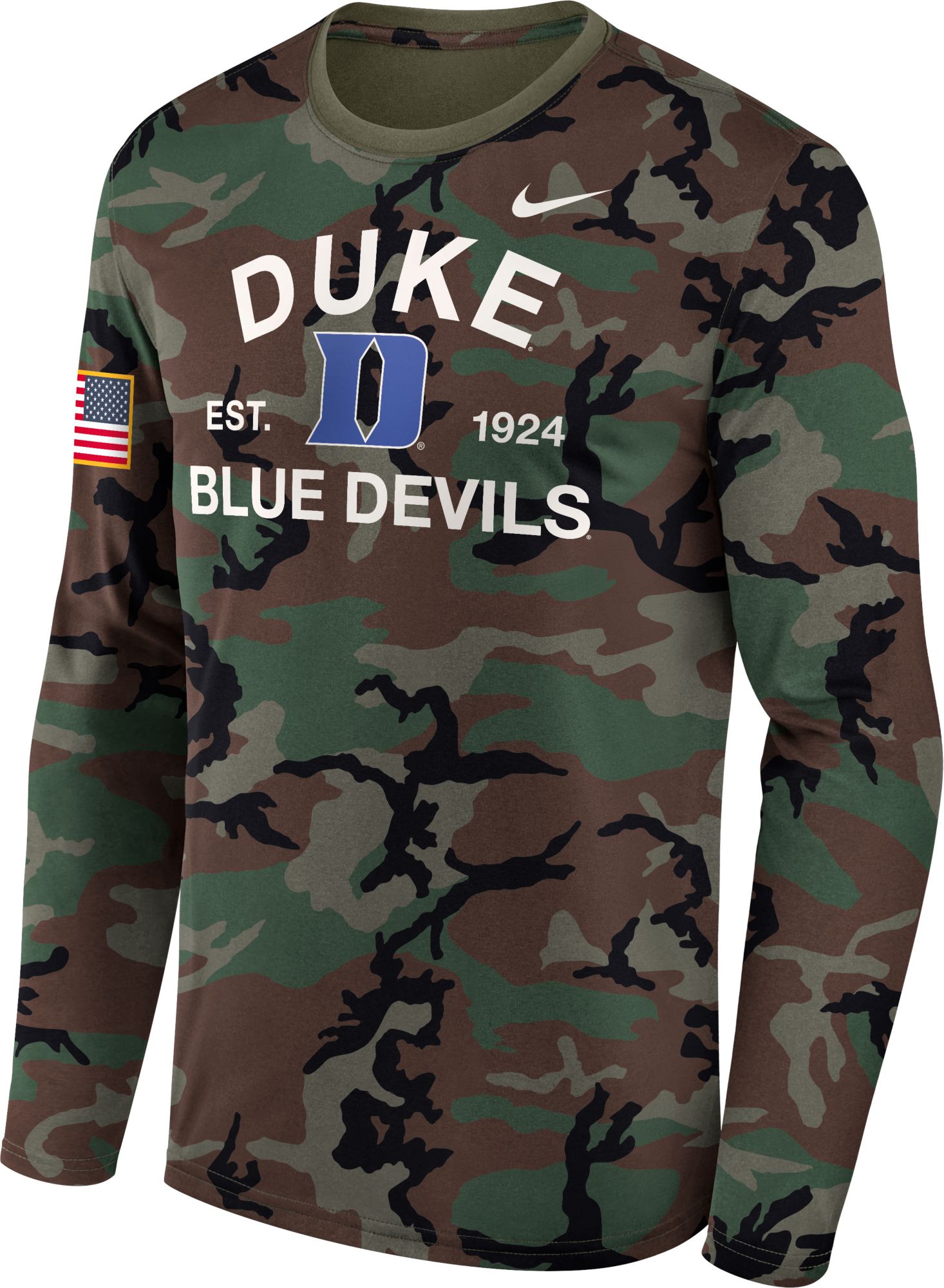 Nike Men's Duke Blue Devils Medium Olive 2025 Military Appreciation Long Sleeve Shirt product image