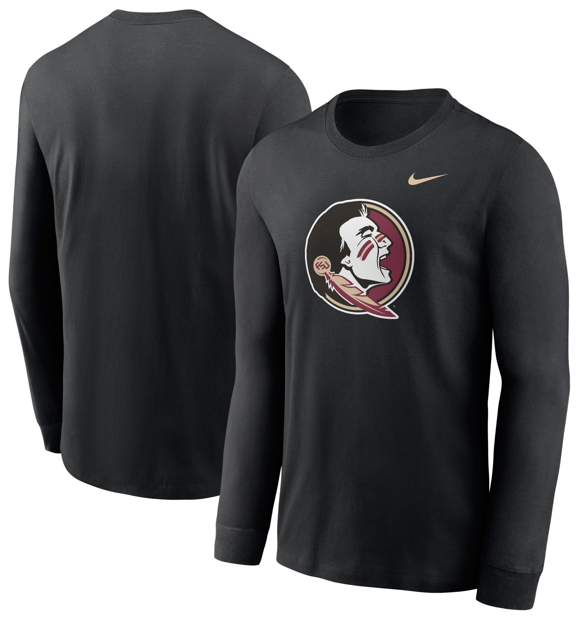 Nike Men's Florida State Seminoles Black Cotton Logo Long Sleeve T-Shirt product image