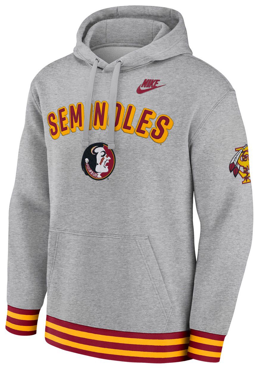 Nike Men's Florida State Seminoles Dark Grey Heather Legacy Retro Hoodie product image
