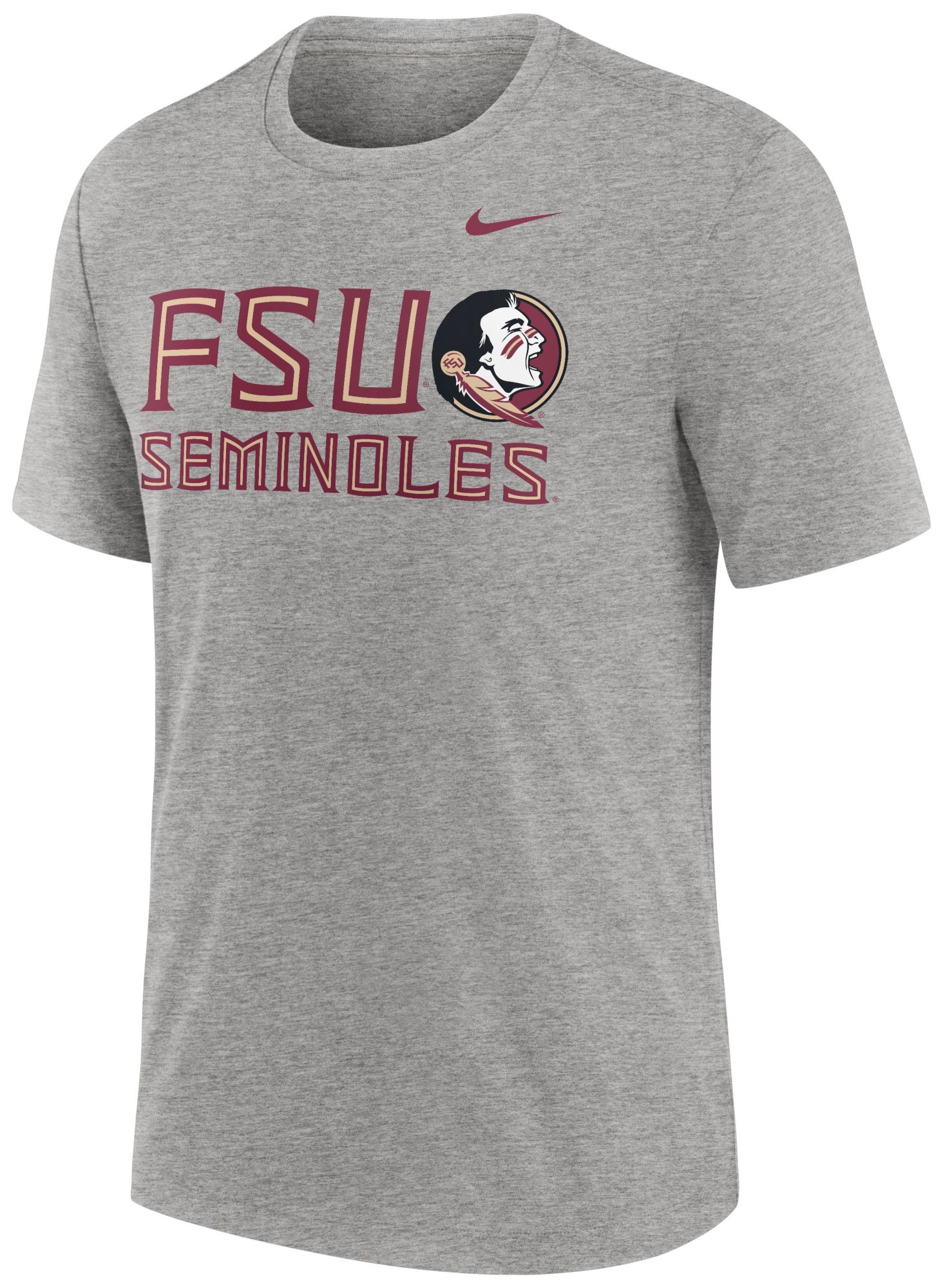 Nike Men's Florida State Seminoles Dark Grey Heather Tri-Blend T-Shirt product image