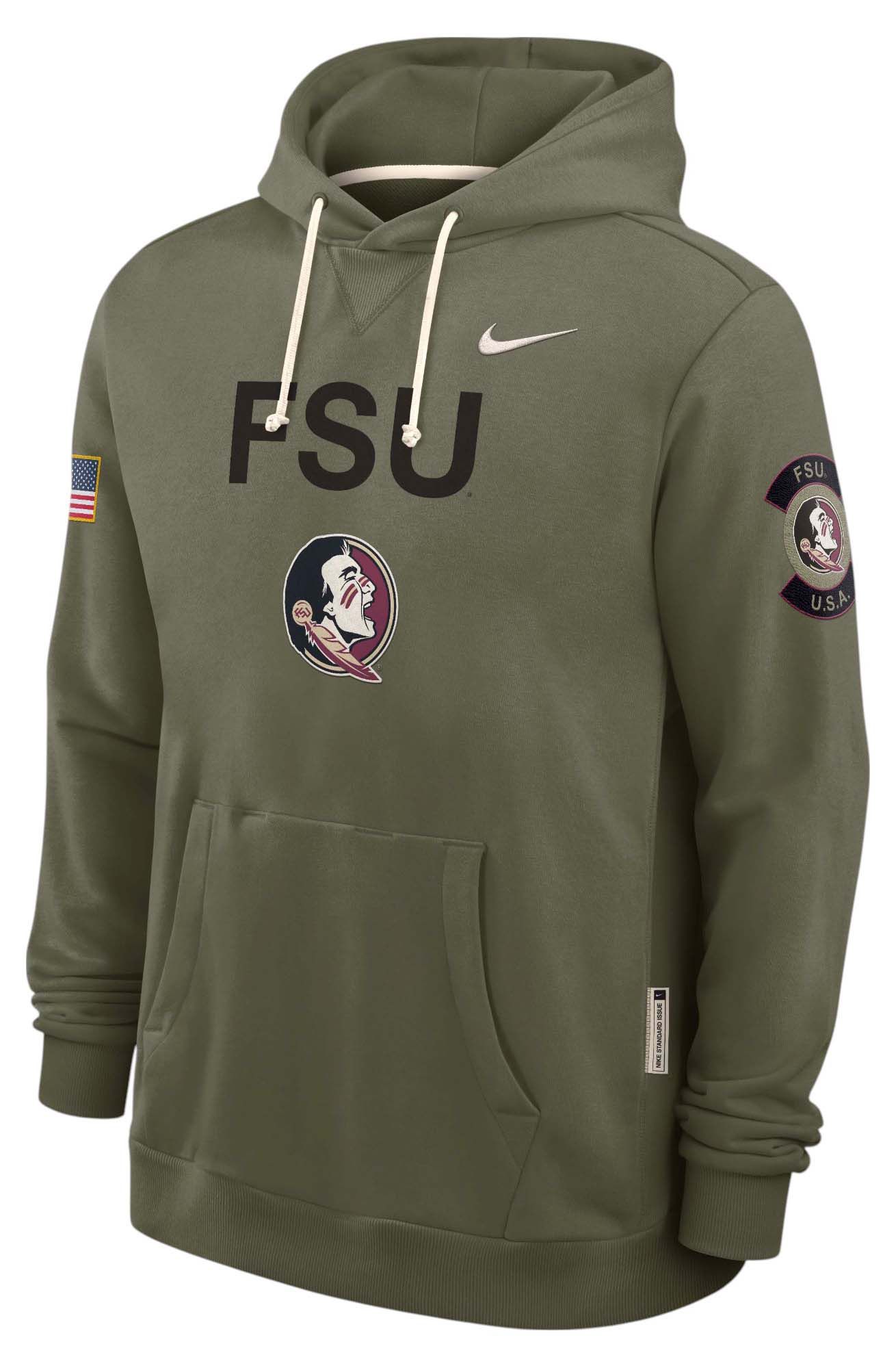 Nike Men's Florida State Seminoles Medium Olive 2025 Military Appreciation Pullover Hoodie product image
