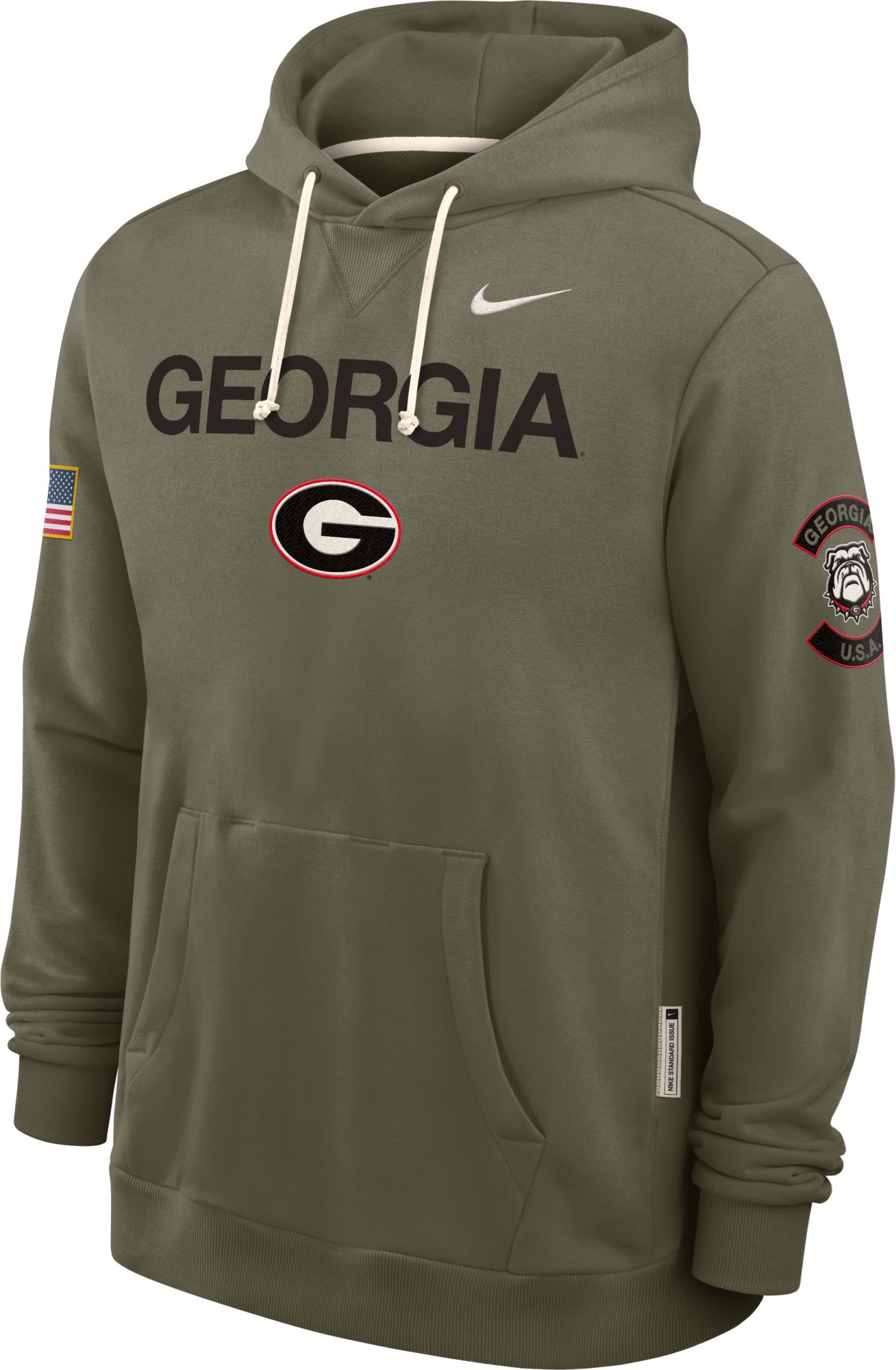 Nike Men's Georgia Bulldogs Medium Olive 2025 Military Appreciation Pullover Hoodie product image