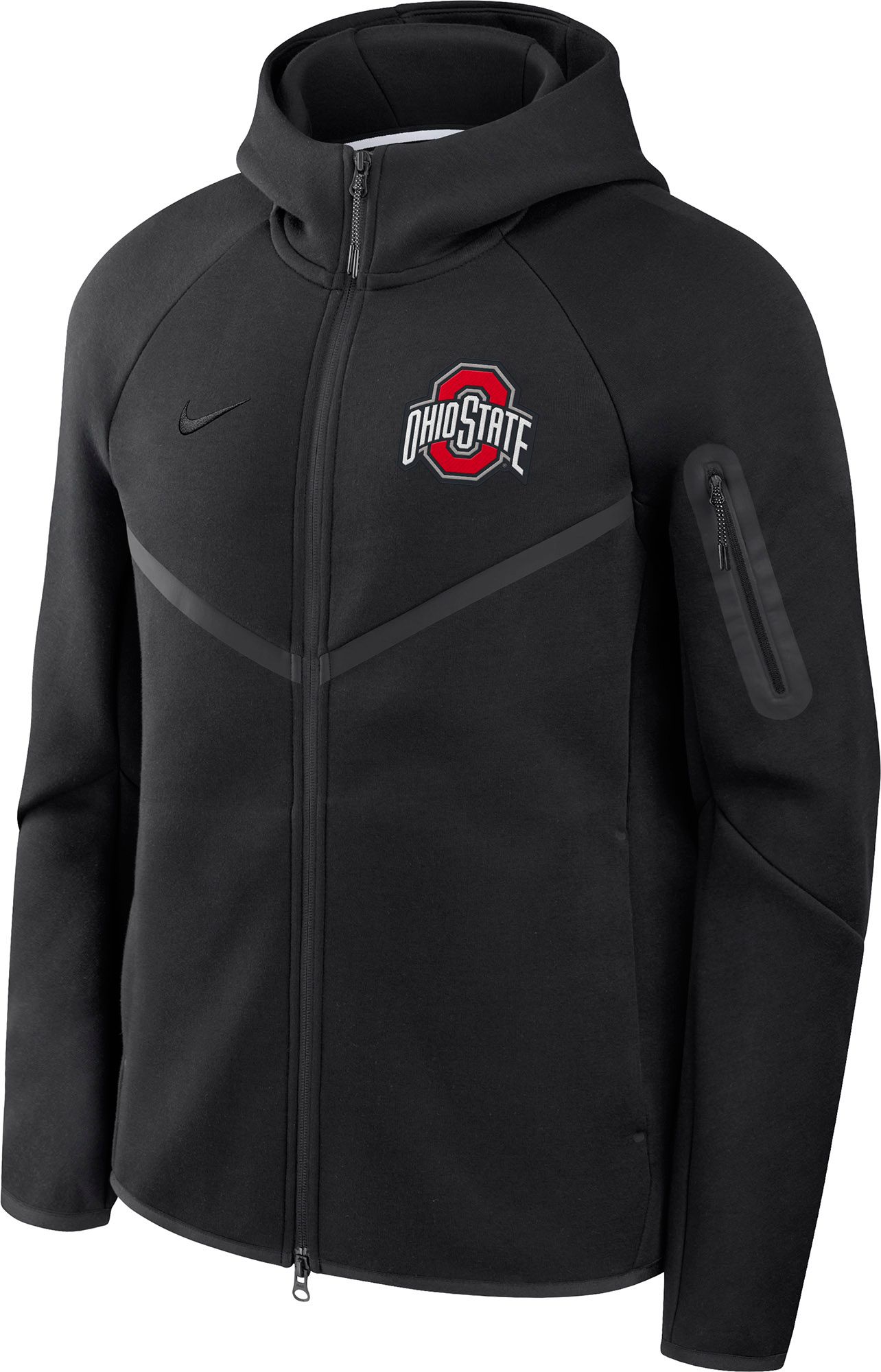 Nike Men's Ohio State Buckeyes Black Tech Fleece Full-Zip Hoodie product image