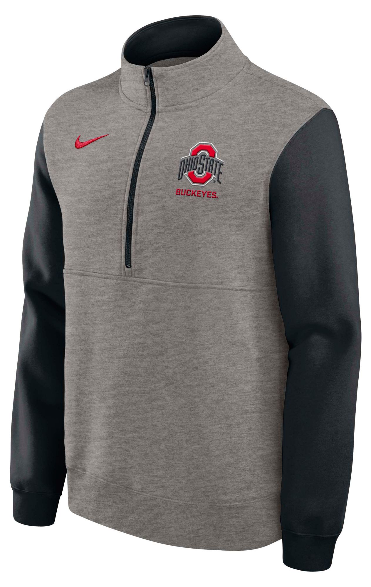 Nike Men's Ohio State Buckeyes Dark Grey Heather Club Fleece Half-Zip product image
