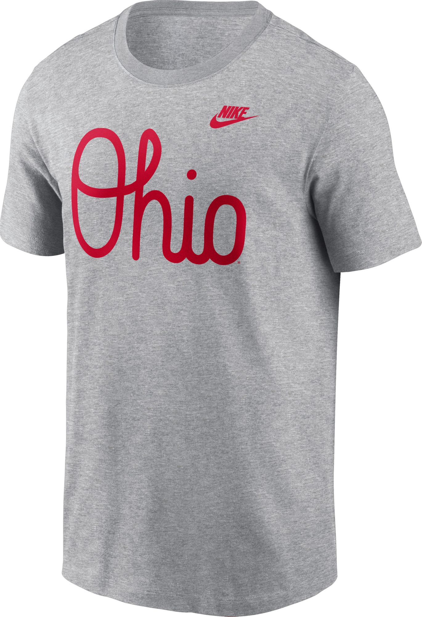 Nike Men's Ohio State Buckeyes Grey Cotton Vintage Script T-Shirt product image