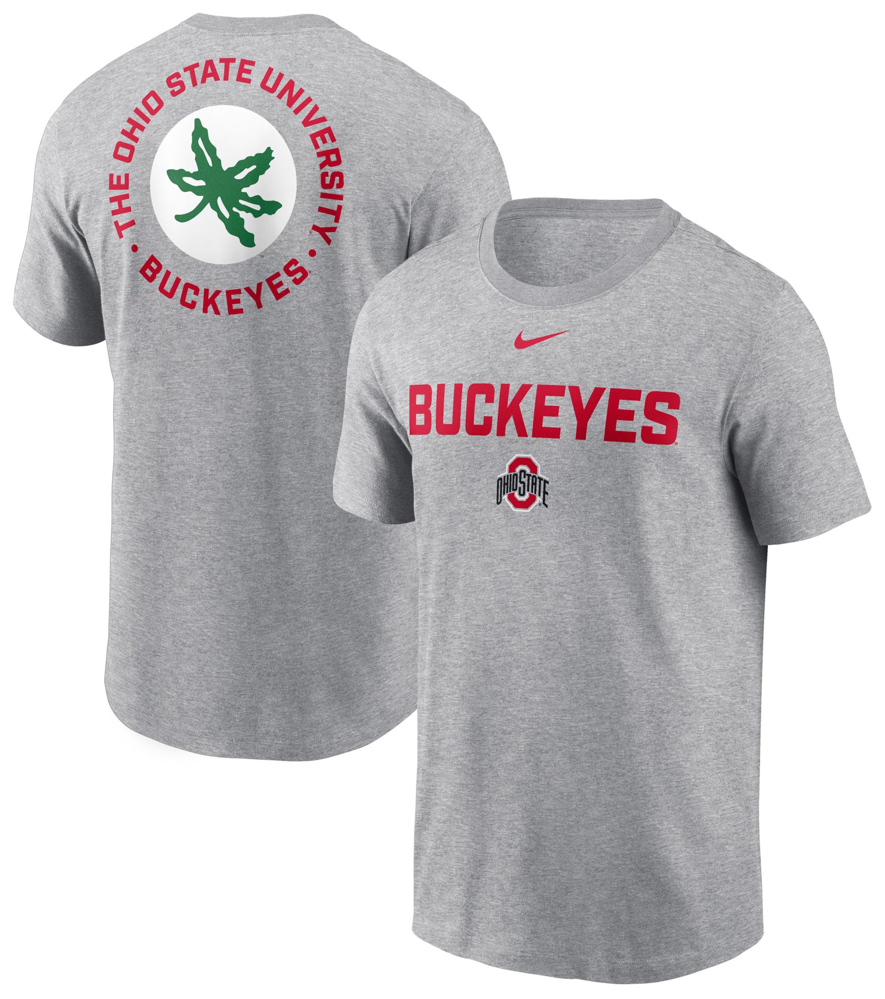 Nike Men's Ohio State Buckeyes Dark Grey Heather Cotton 2 Sided T-Shirt product image