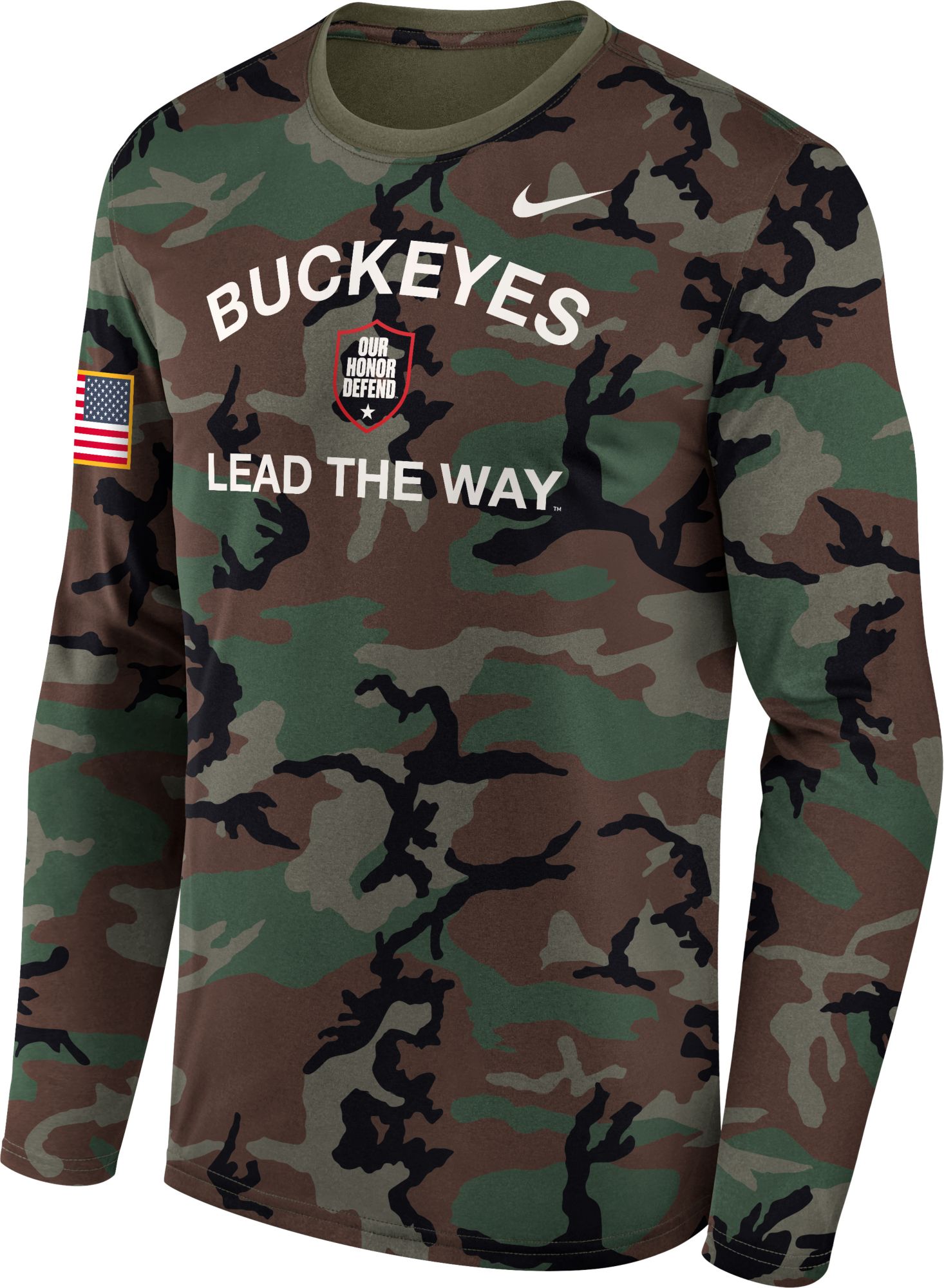 Nike Men's Ohio State Buckeyes Medium Olive 2025 Military Appreciation Long Sleeve Shirt product image