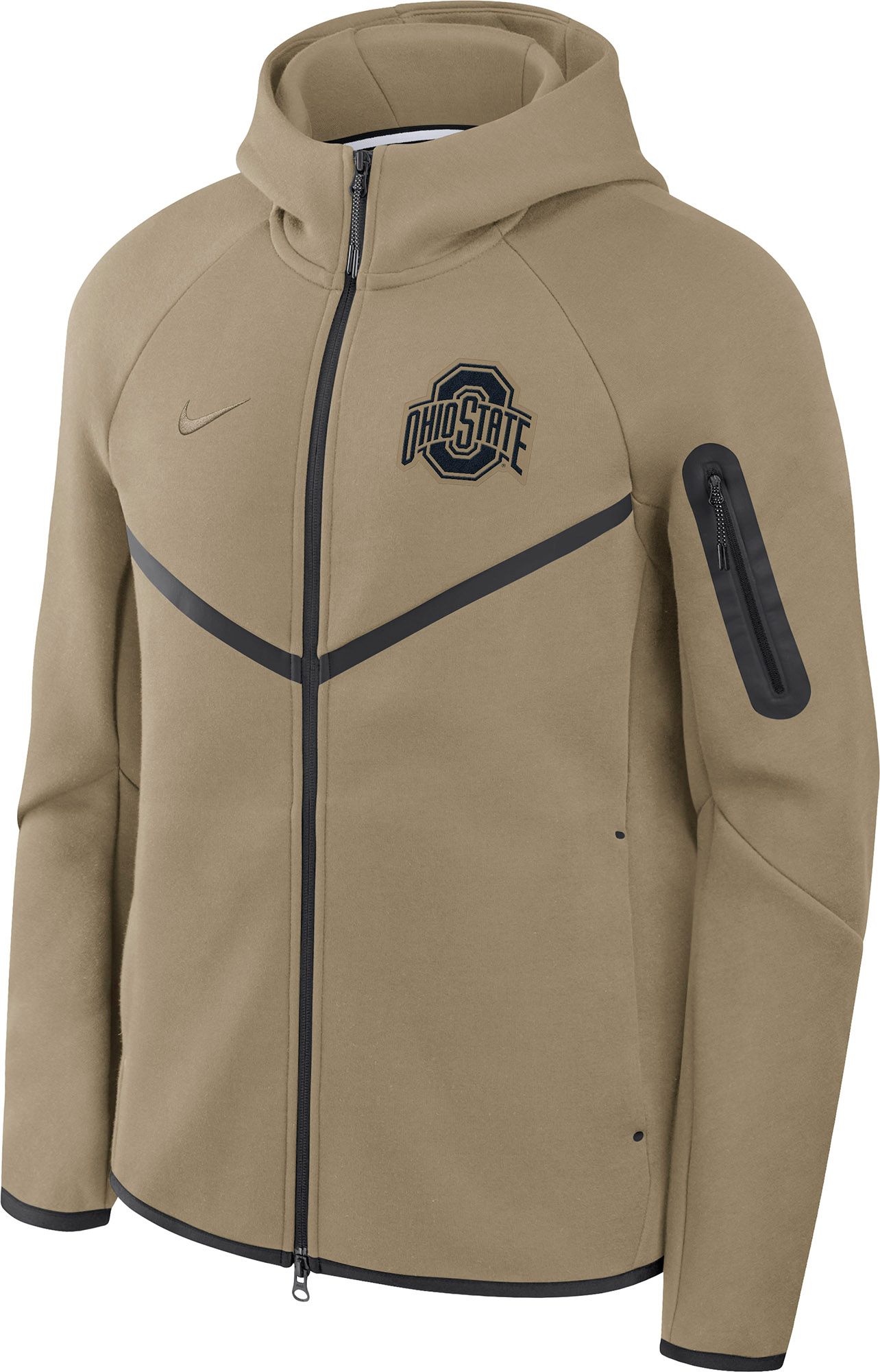 Nike Men's Ohio State Buckeyes Neutral Olive Tech Fleece Full-Zip Hoodie product image