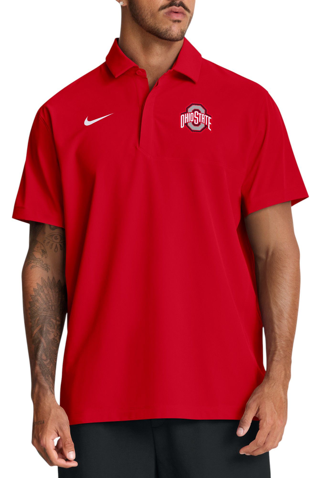 Nike Men's Ohio State Buckeyes University Red Dri-Fit Woven Polo product image