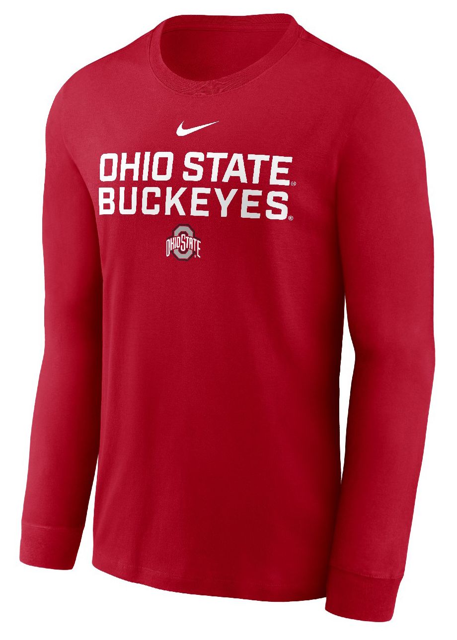 Nike Men's Ohio State Buckeyes Team Issued Dri-FIT Red Long Sleeve T-Shirt product image