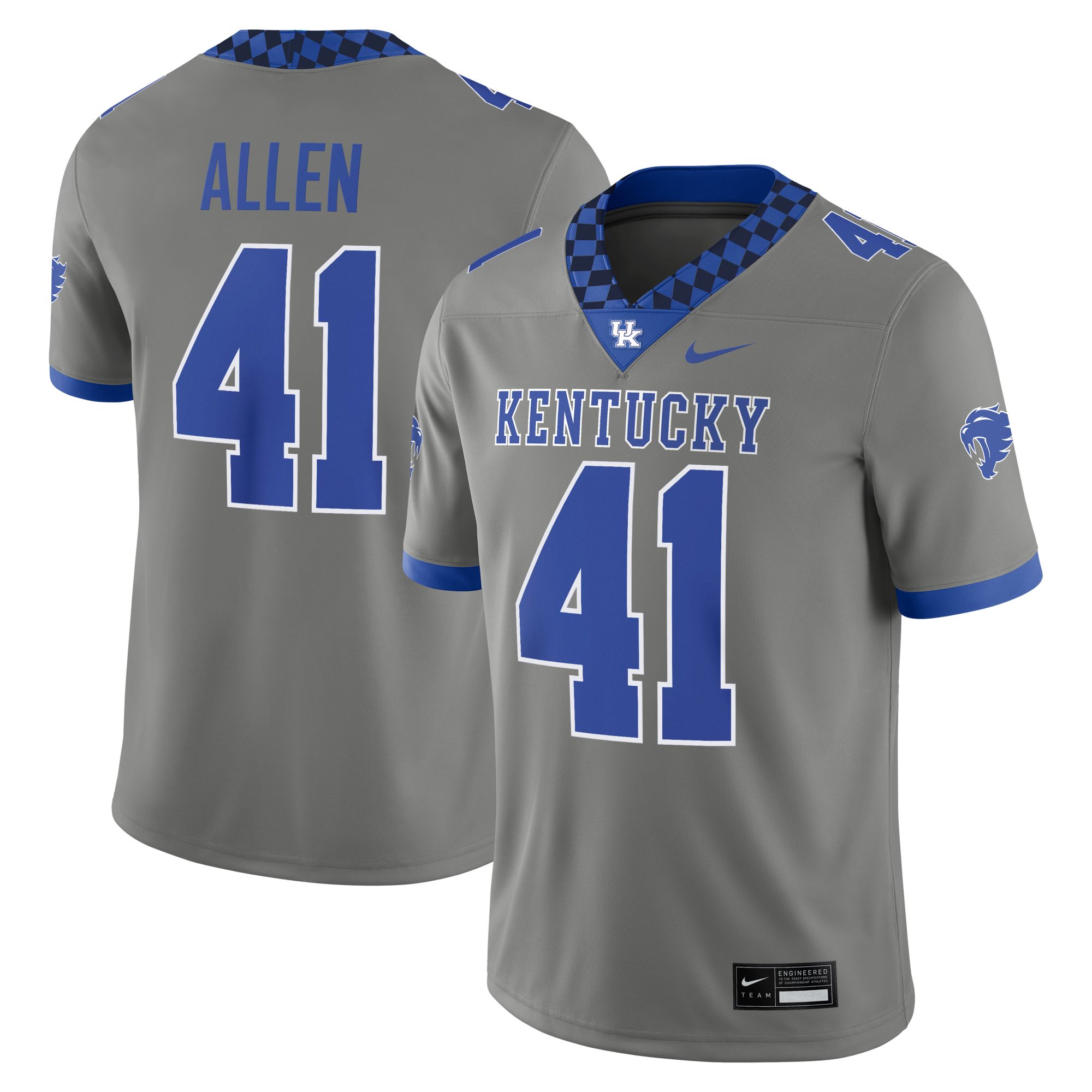 Nike Men's Kentucky Wildcats Josh Hines-Allen #41 Grey Jersey product image