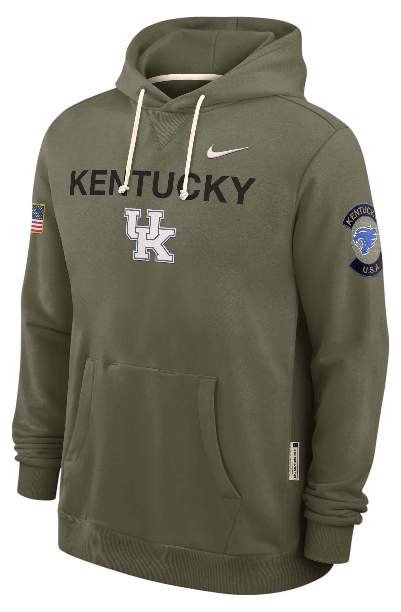Nike Men's Kentucky Wildcats Medium Olive 2025 Military Appreciation Pullover Hoodie product image
