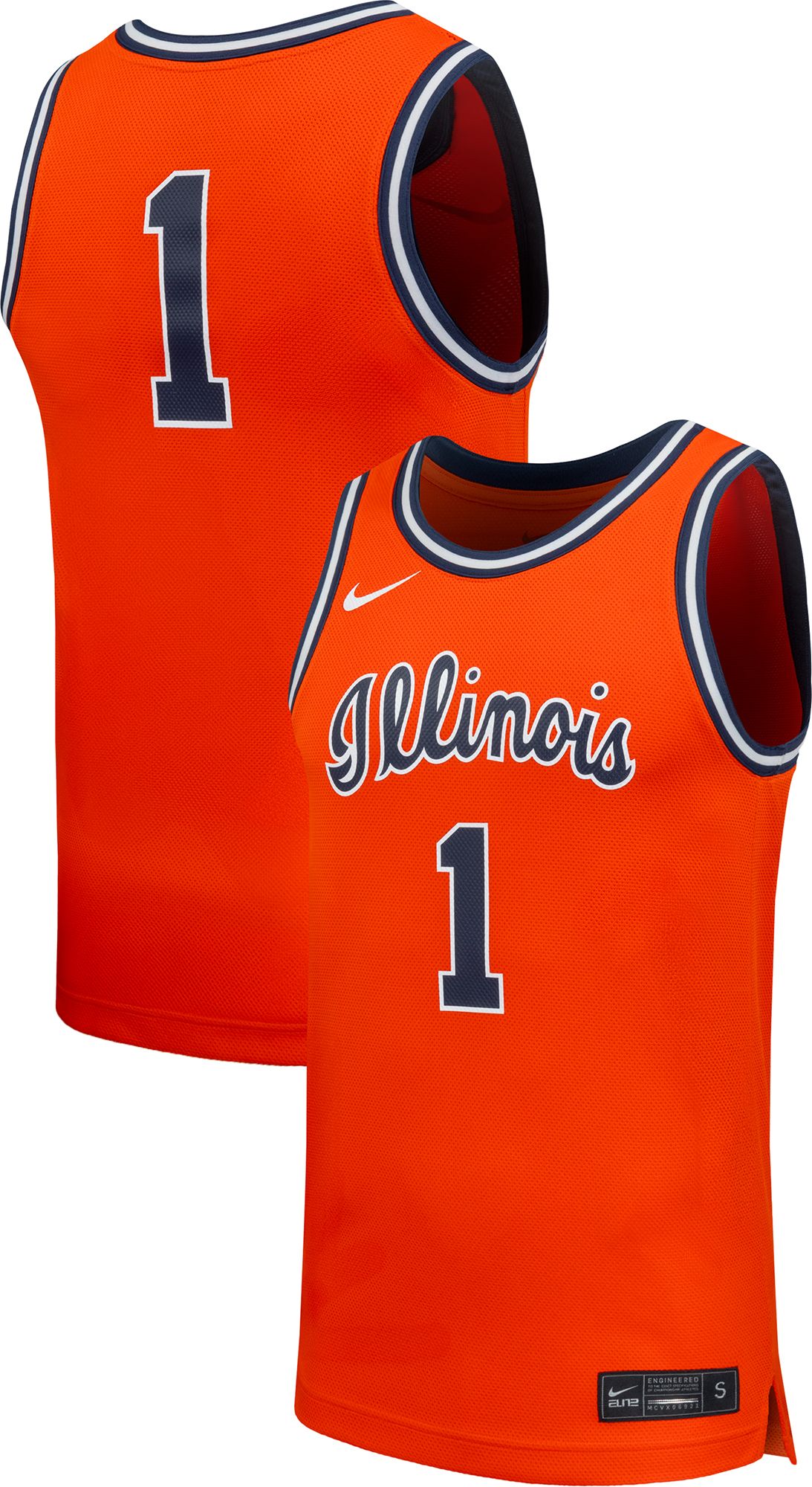 Nike Men's Illinois Fighting Illini Orange Replica Throwback Basketball Jersey product image