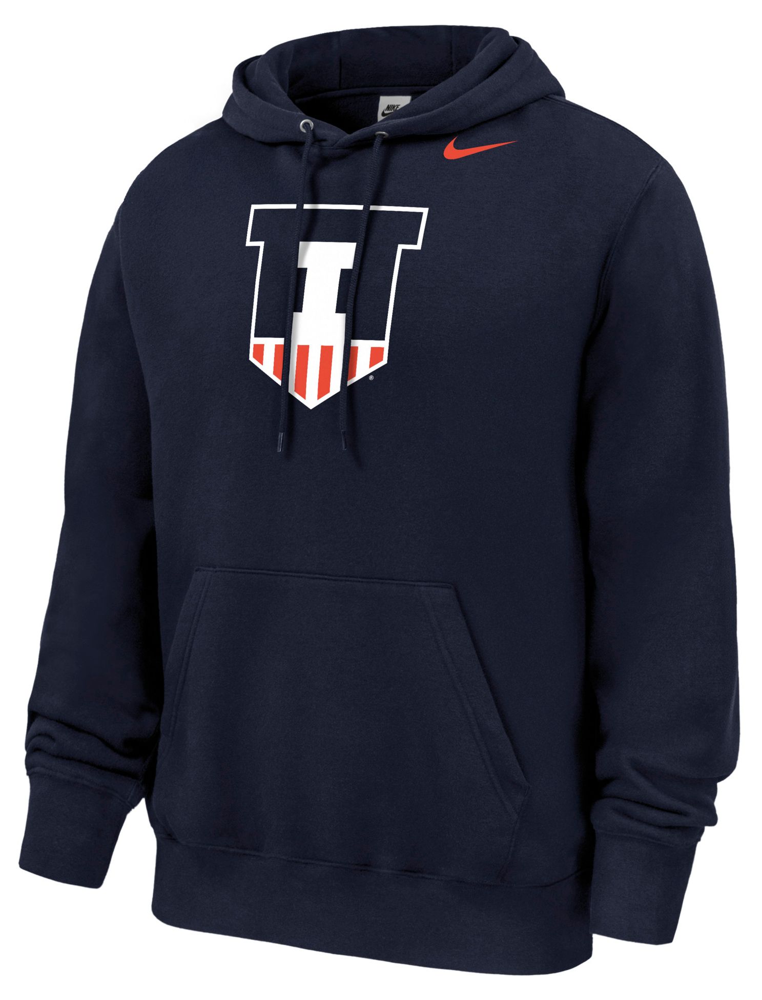 Nike Men's Illinois Fighting Illini Navy Club Fleece Shield