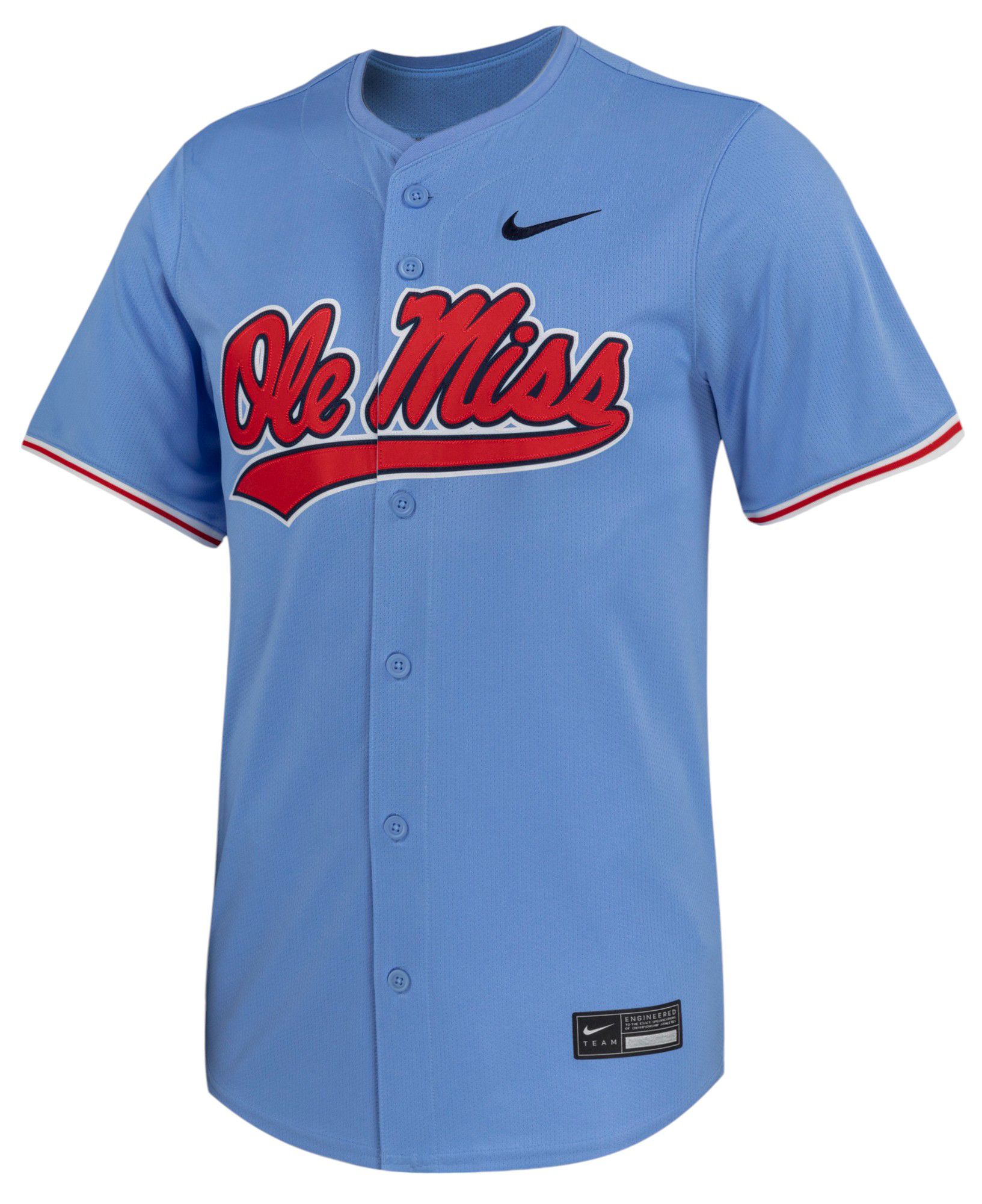 Nike Men's Ole Miss Rebels Light Blue Replica Alternate Baseball Jersey product image
