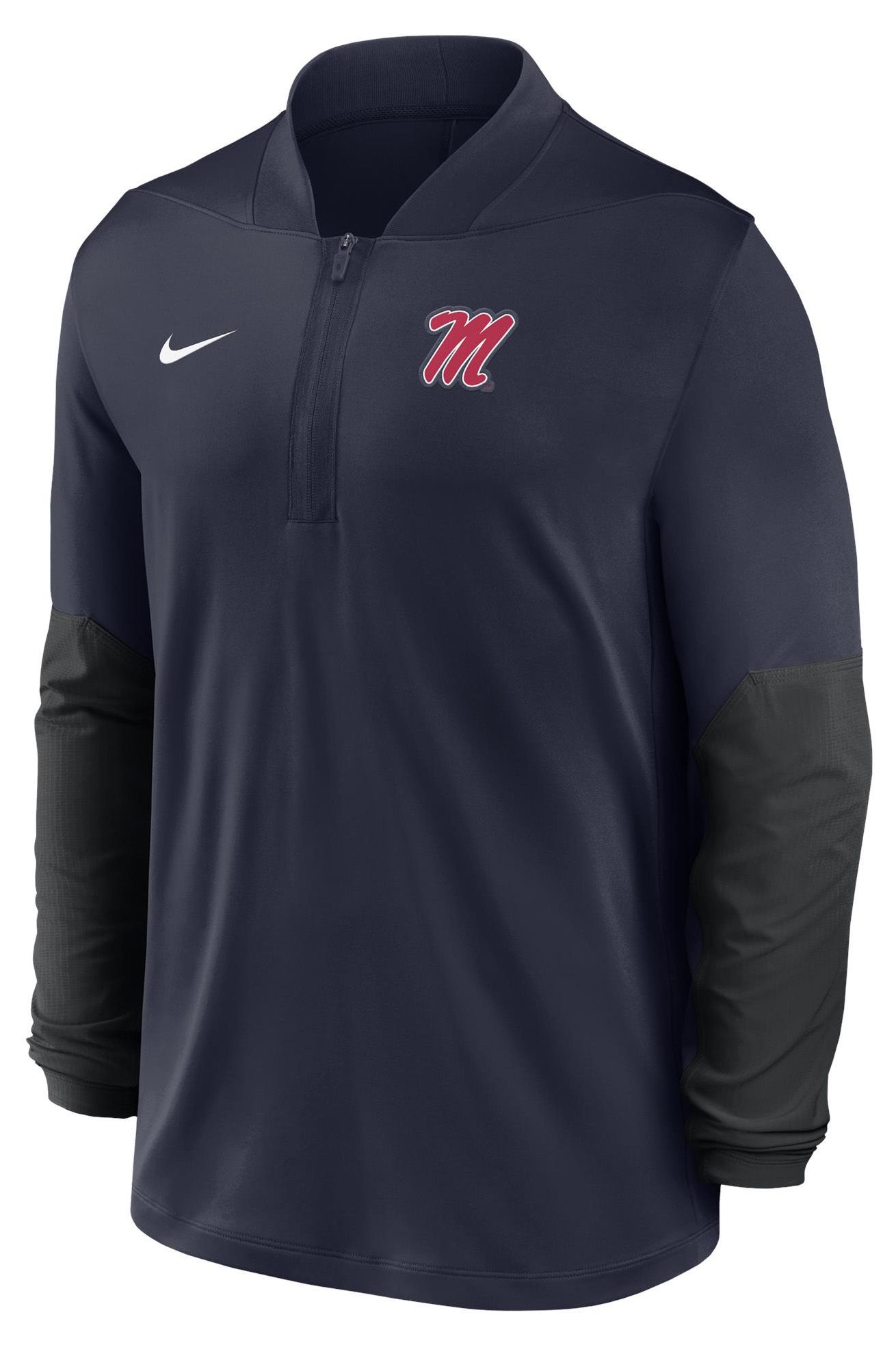 Nike Men's Ole Miss Rebels Navy Coaches Dri-FIT Mid Weight Half