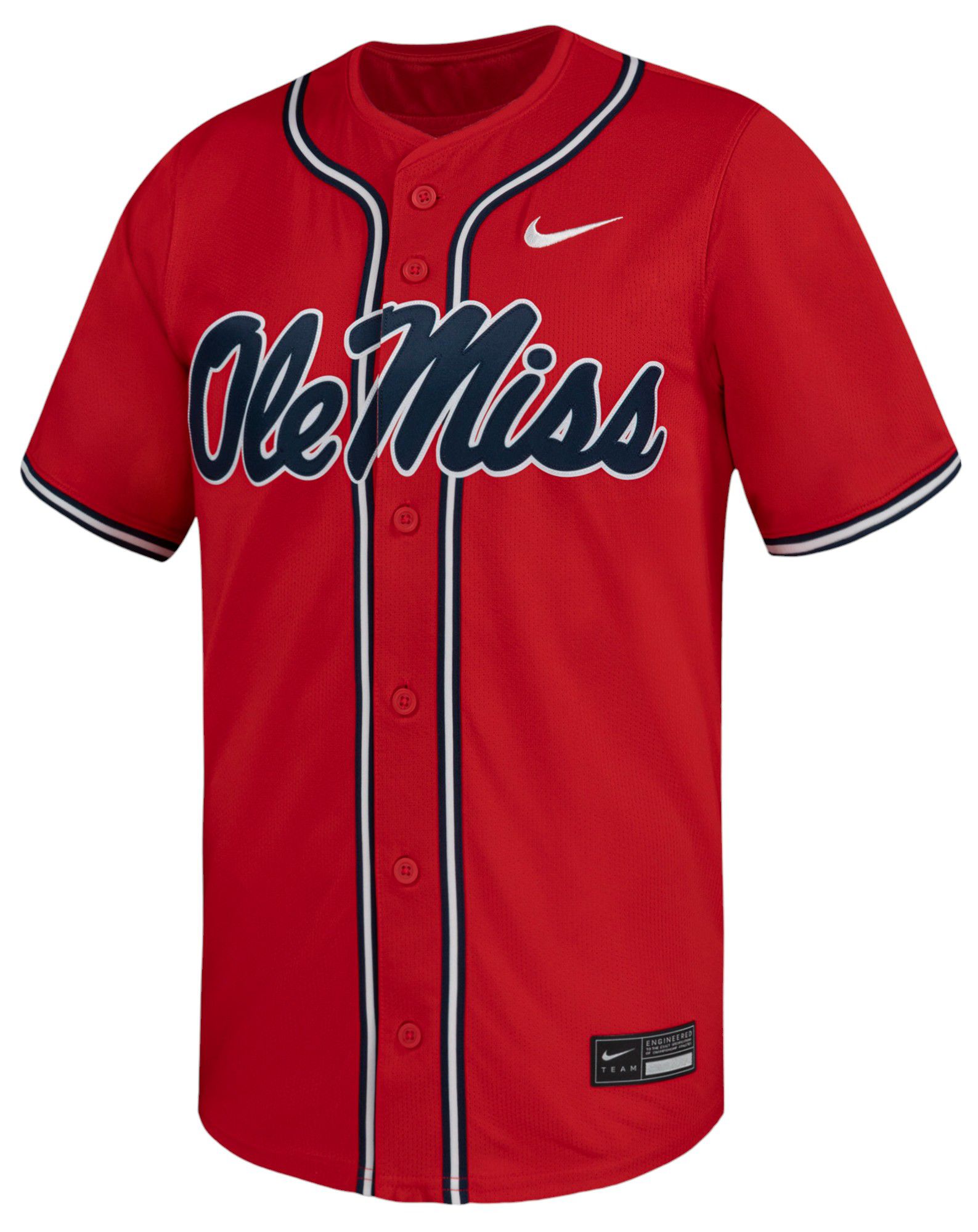 Nike Men's Ole Miss Rebels Red Replica Road Baseball Jersey product image