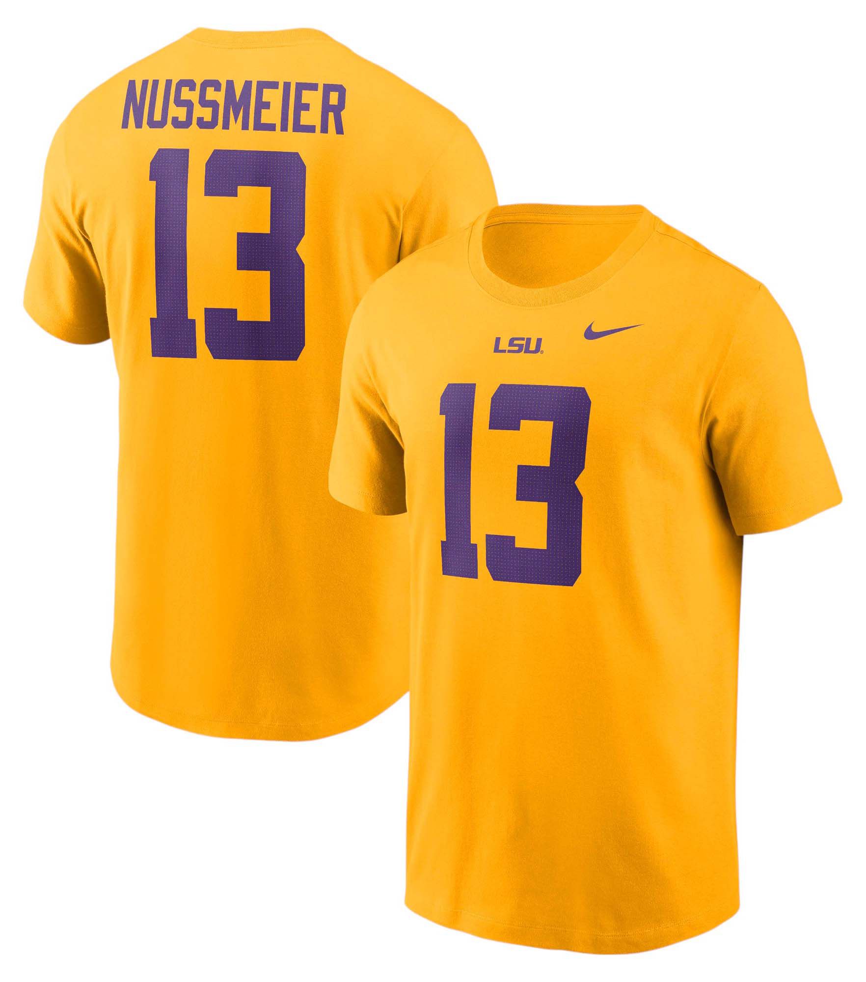 Nike Men's LSU Tigers Garrett Nussmeier #13 Gold T-Shirt product image