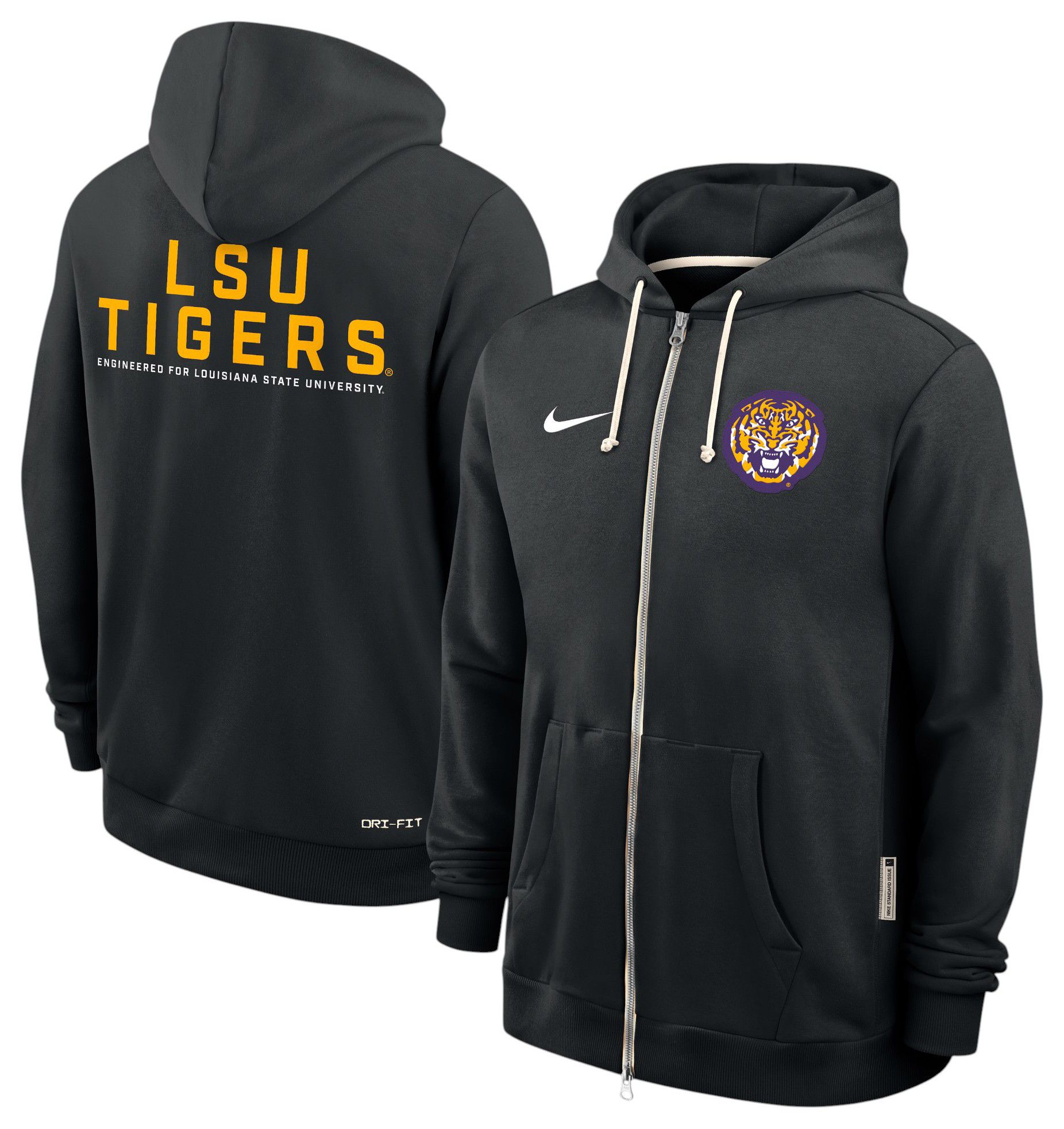 Nike Men's LSU Tigers Black Dri-FIT Sideline Full-Zip Hoodie product image