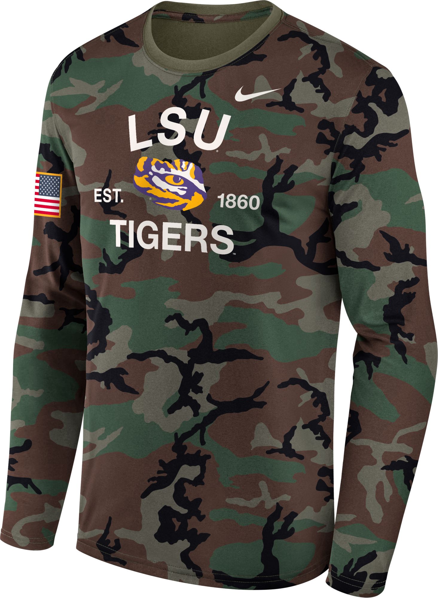 Nike Men's LSU Tigers Medium Olive 2025 Military Appreciation Long Sleeve Shirt product image
