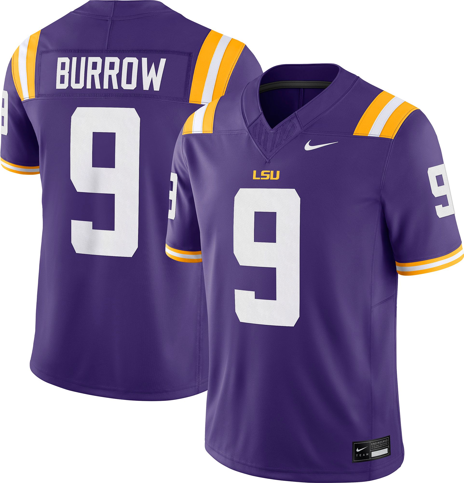 Nike Men's LSU Tigers Joe Burrow #9 Purple Limited Jersey product image