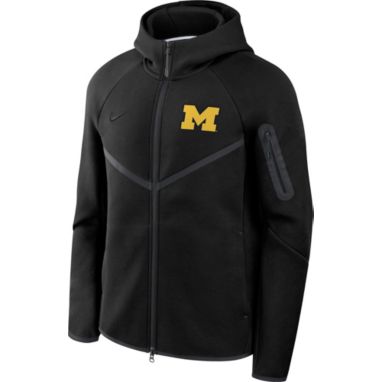 Nike Men's Michigan Wolverines Black Tech Fleece Full-Zip Hoodie