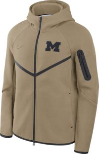 Nike Men's Michigan Wolverines Neutral Olive Tech Fleece Full-Zip