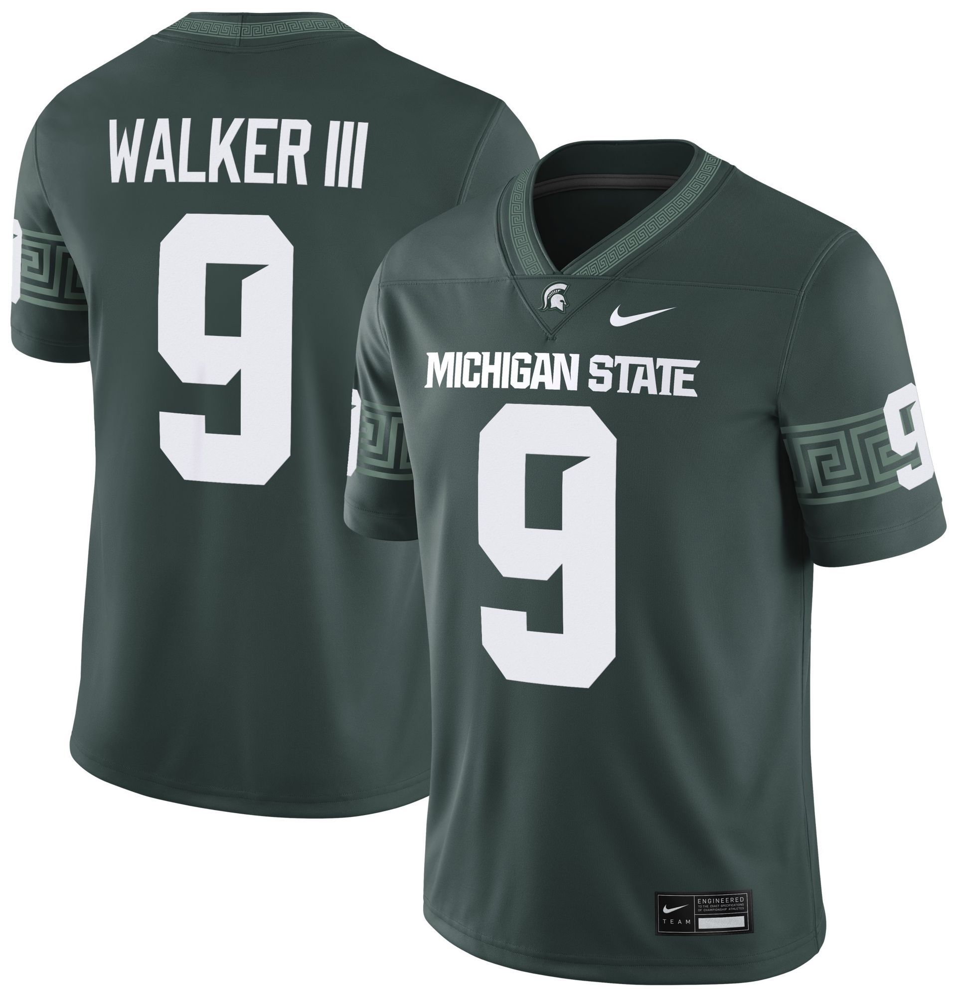 Nike Men's Michigan State Spartans Kenneth Walker III #9 Green Jersey product image