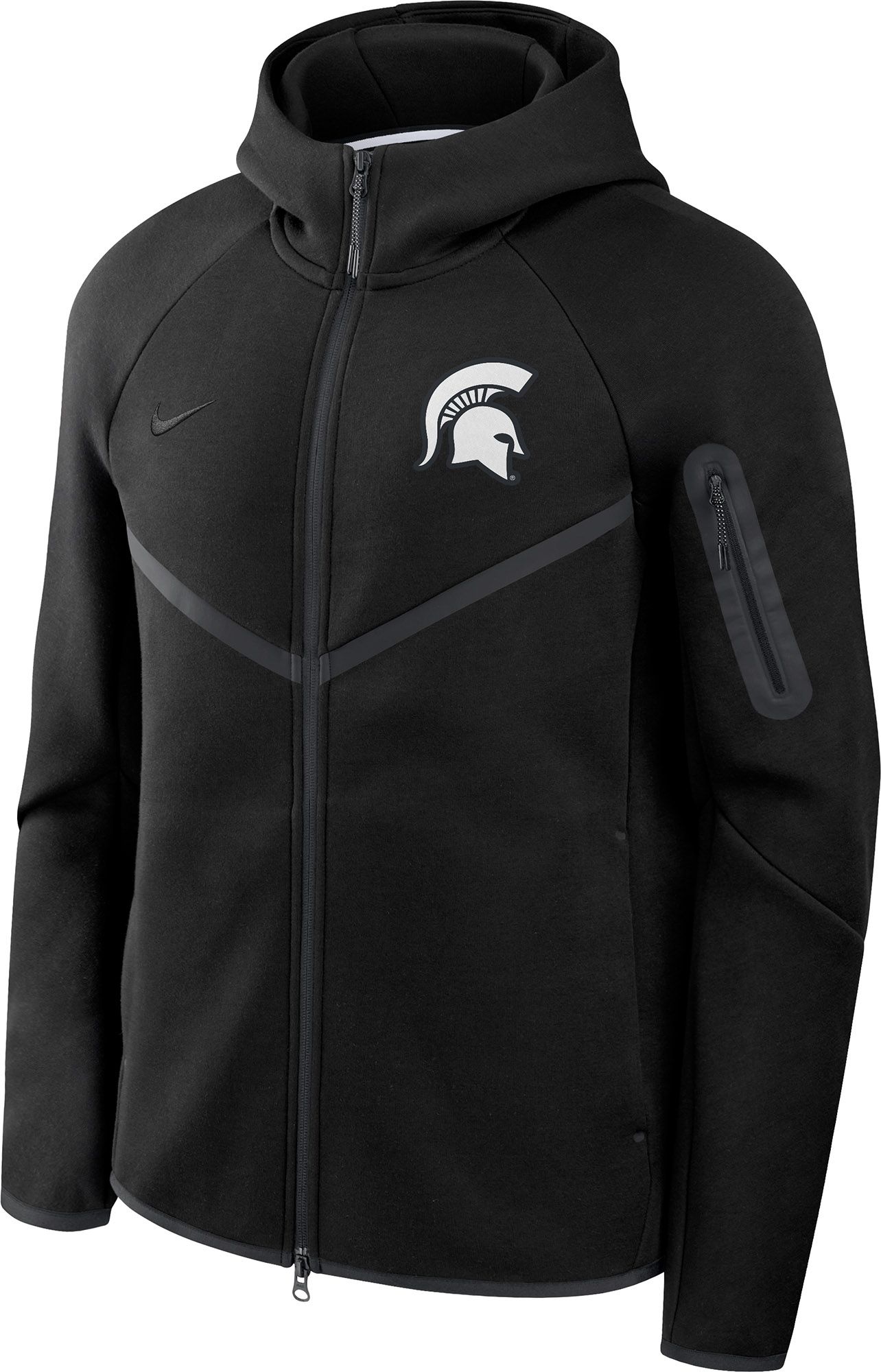 Nike Men's Michigan State Spartans Black Tech Fleece Full-Zip Hoodie product image