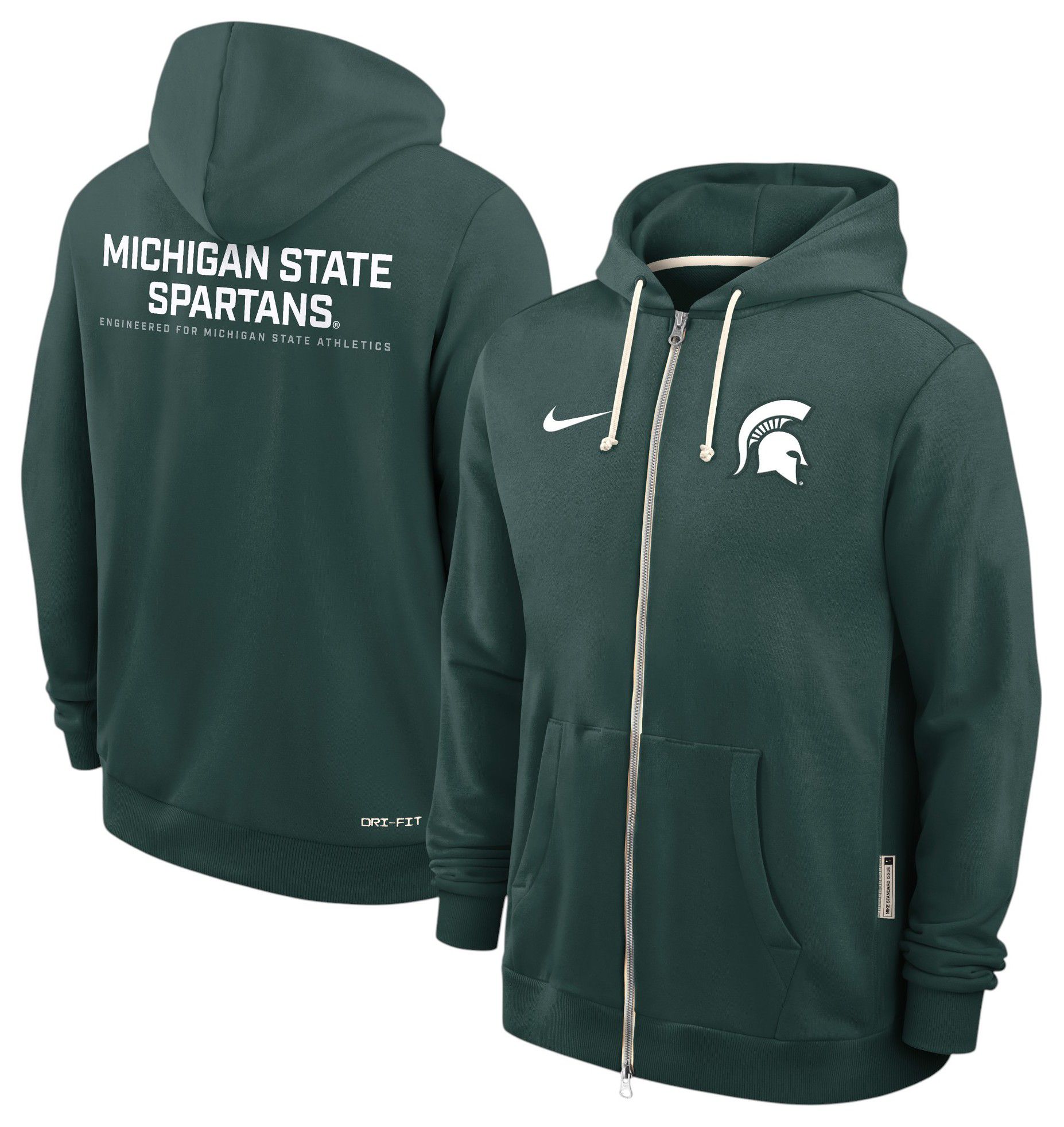 Nike Men's Michigan State Spartans Pro Green Dri-FIT Sideline Full-Zip Hoodie product image