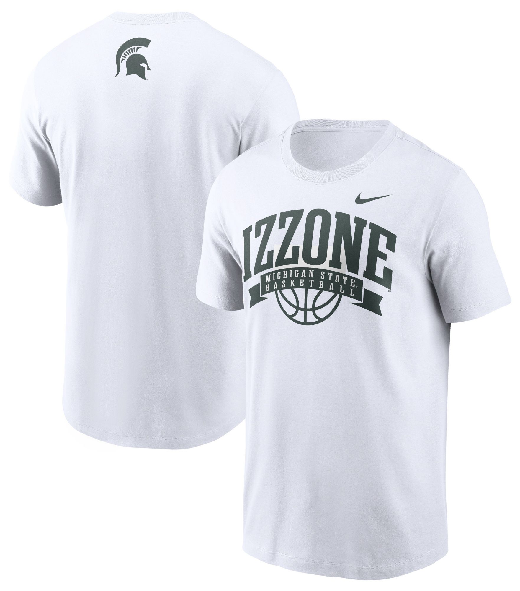 Nike Men's Michigan State Spartans White Cotton Izzone T-Shirt product image