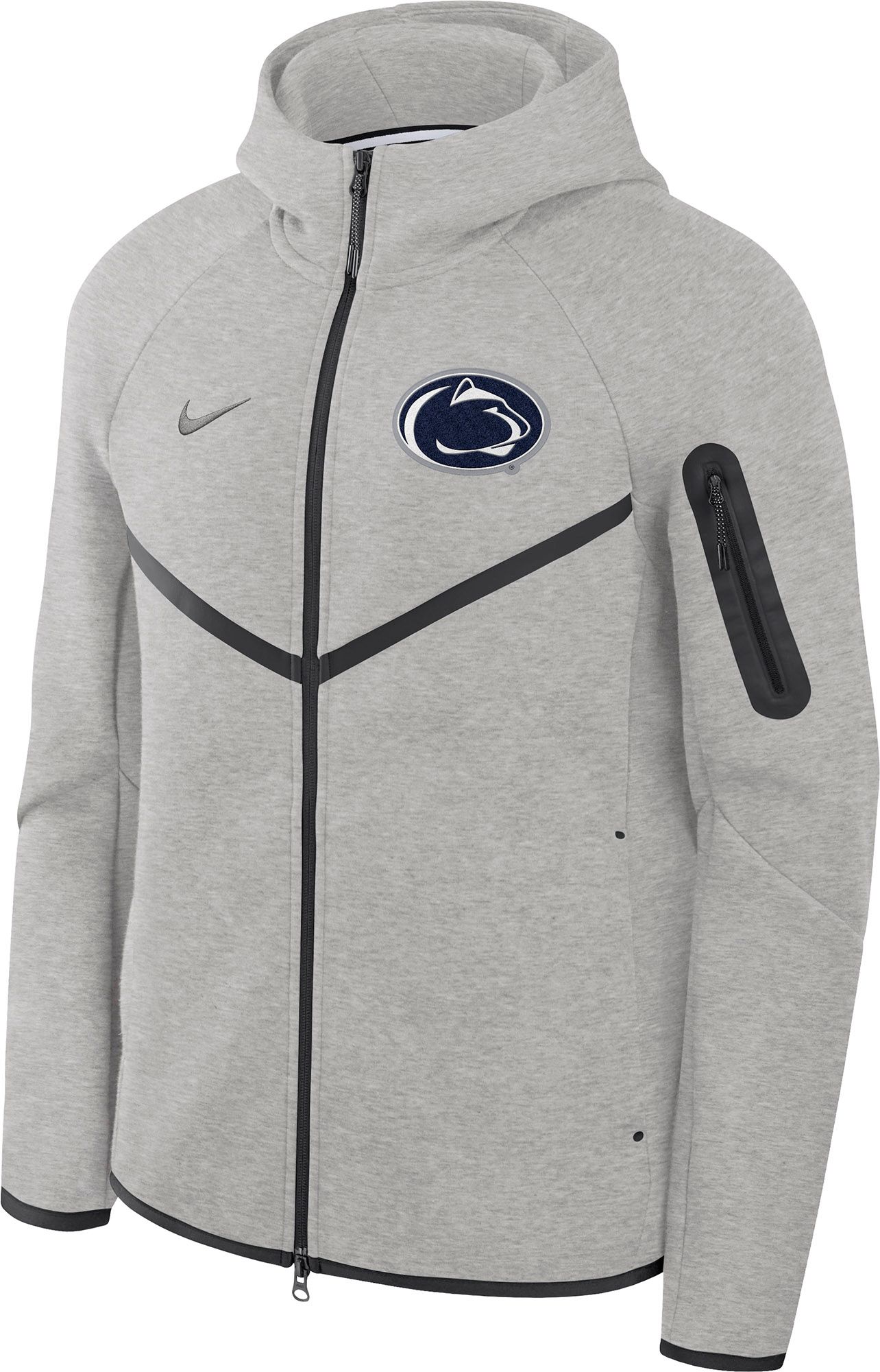 Nike Men's Penn State Nittany Lions Dark Grey Heather Tech Fleece Full-Zip Hoodie product image