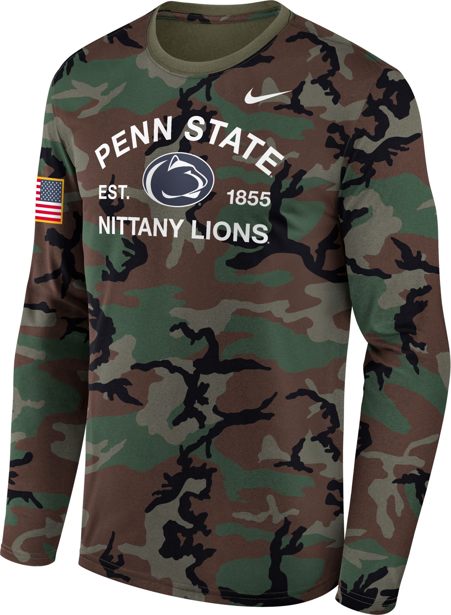 Nike Men's Penn State Nittany Lions Medium Olive 2025 Military Appreciation Long Sleeve Shirt product image