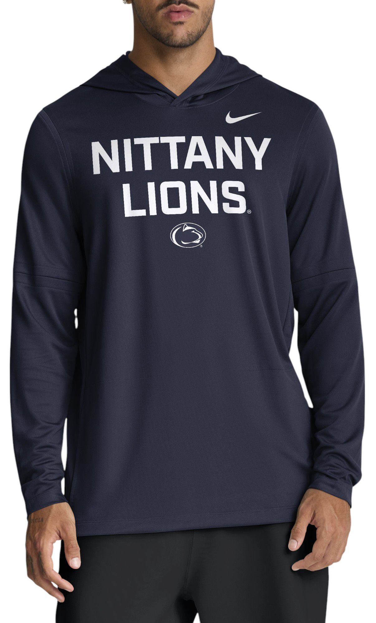 Nike Men's Penn State Nittany Lions College Navy Dri-FIT Long Sleeve Hoodie T-Shirt product image