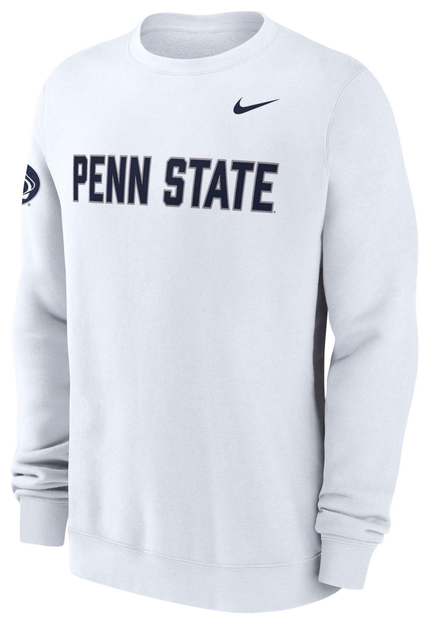 Nike Men's Penn State Nittany Lions White Fleece Club Crewneck Sweatshirt product image