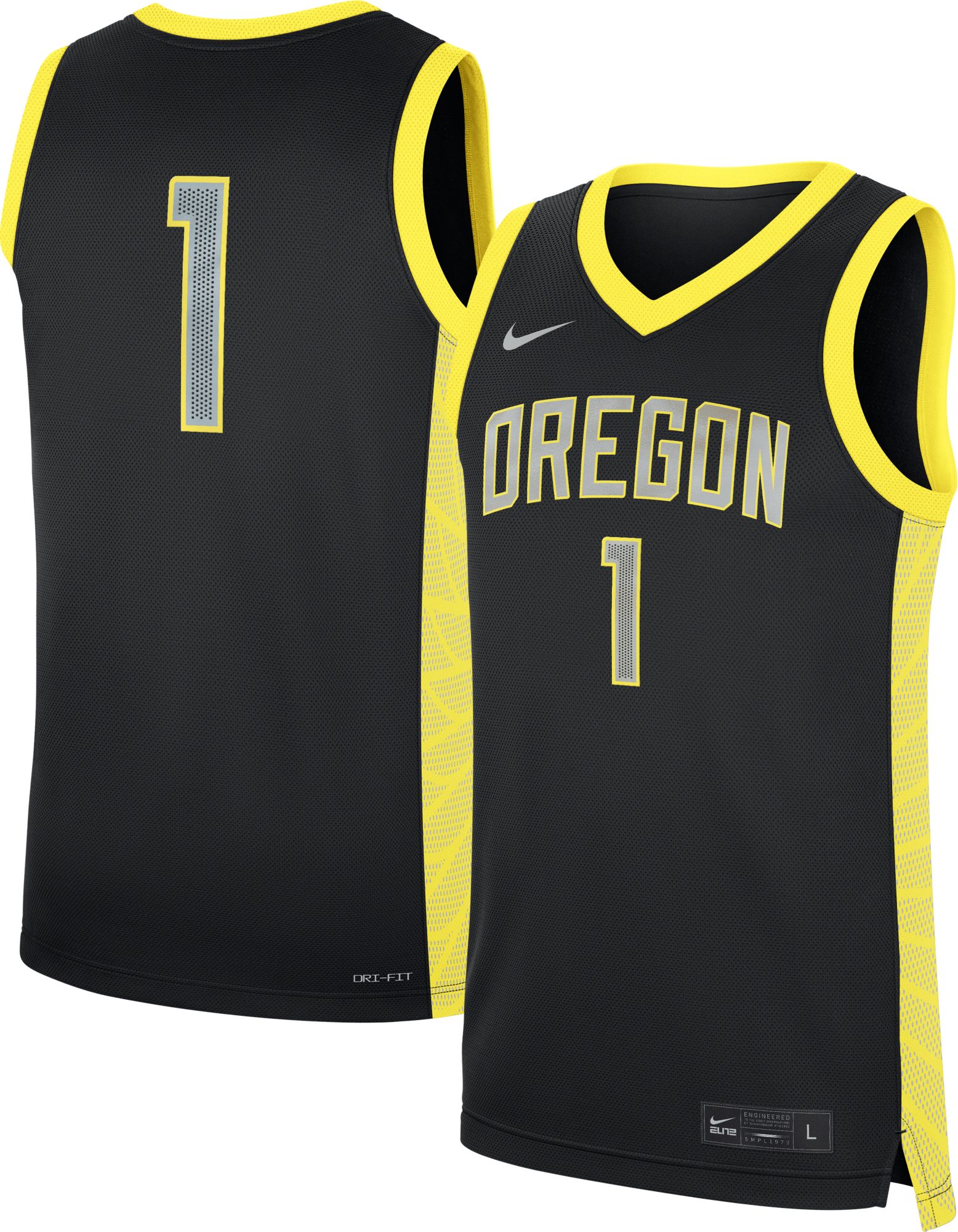 Nike Men's Oregon Ducks Black Replica Basketball Jersey product image