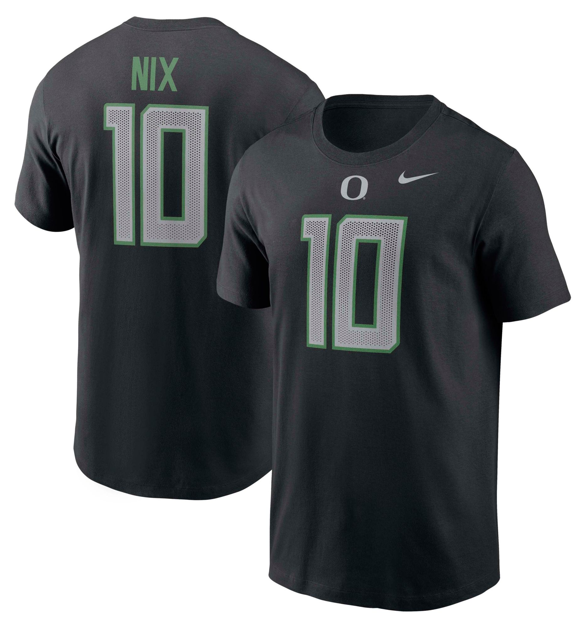 Nike Men's Oregon Ducks Bo Nix #10 Black Short Sleeve T-Shirt product image