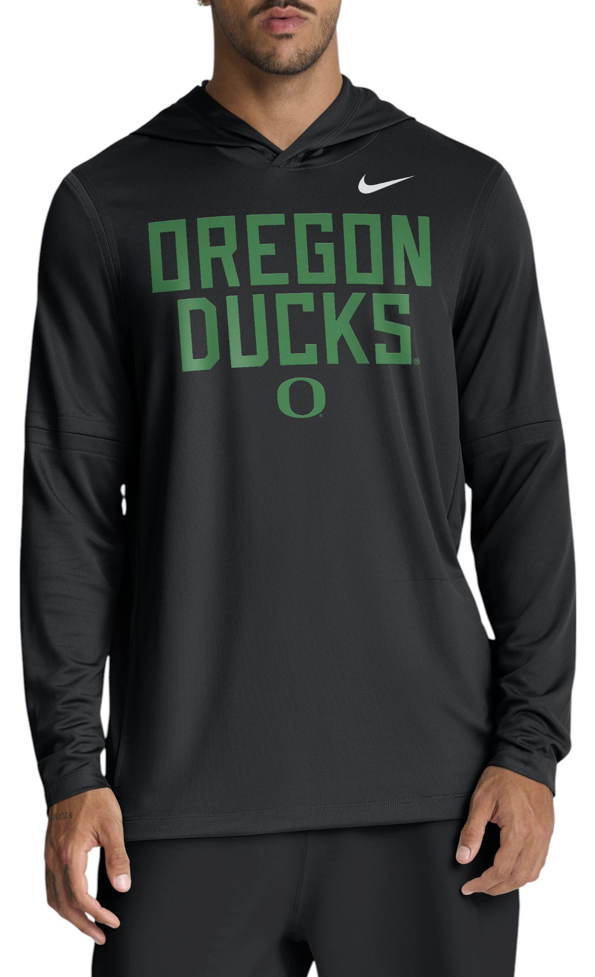 Nike Men's Oregon Ducks Black Dri-FIT Long Sleeve Hoodie T-Shirt product image