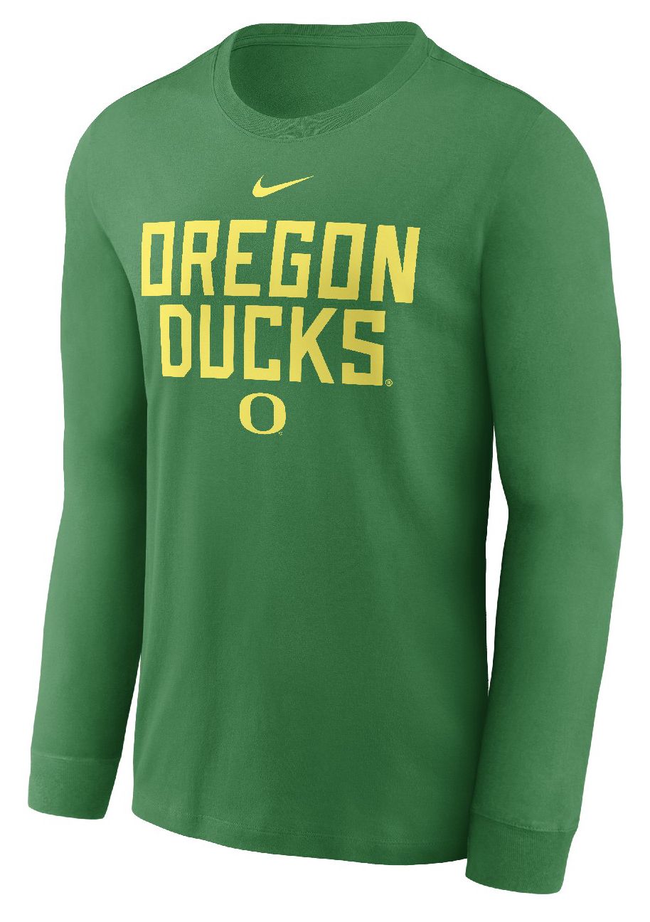 Nike Men's Oregon Ducks Team Issued Dri-FIT Green Long Sleeve T-Shirt product image