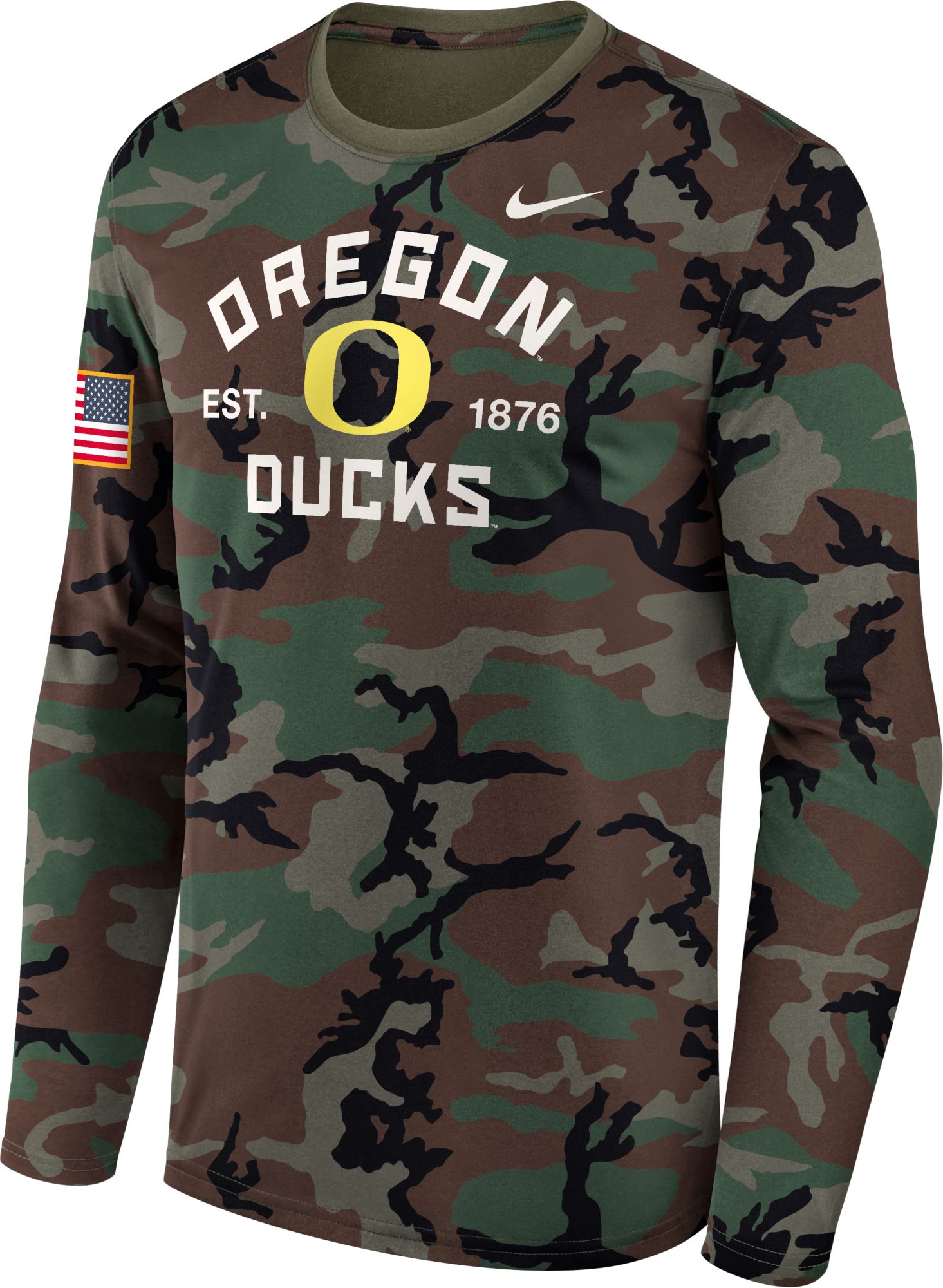 Nike Men's Oregon Ducks Medium Olive 2025 Military Appreciation Long Sleeve Shirt product image